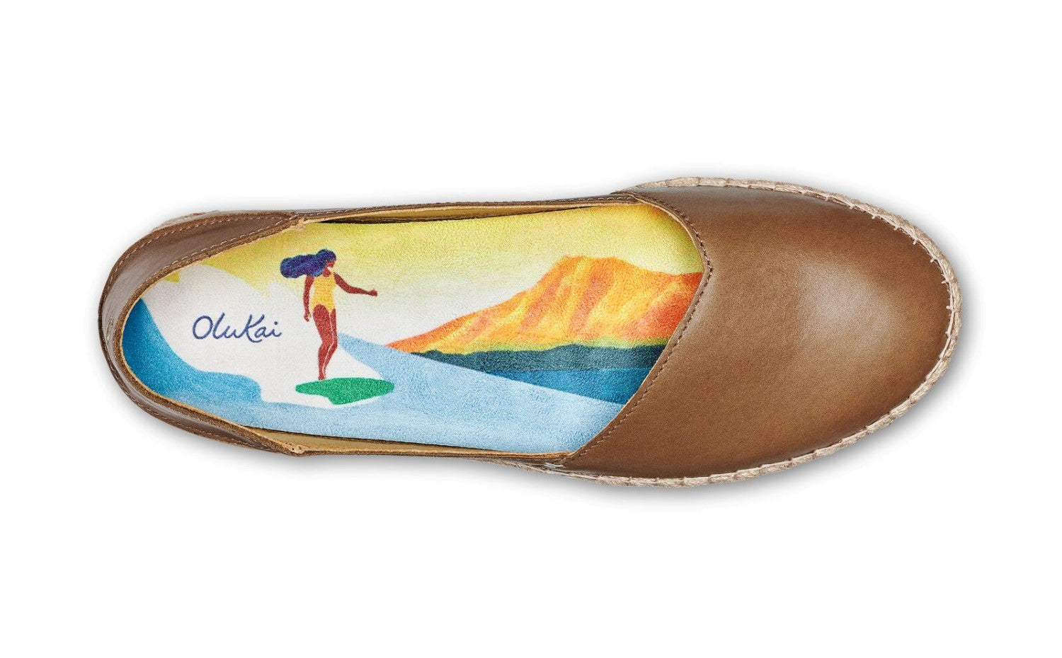 OluKai Kaula Pa'A 'Ili Women's Shoes - Tan/Tan - Top