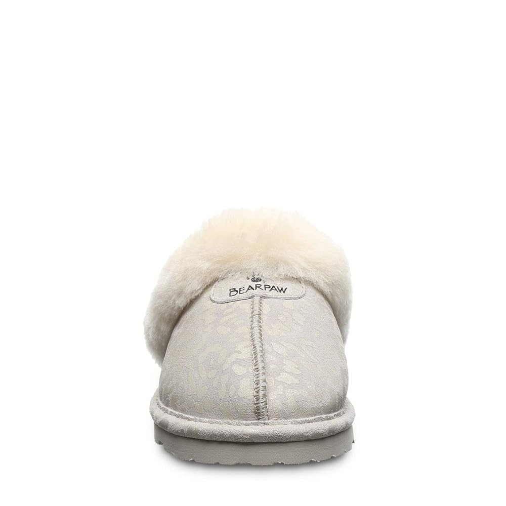 Bearpaw Loki Exotic Women's Indoor/outdoor Slippers - Winter White Leopard Glitter