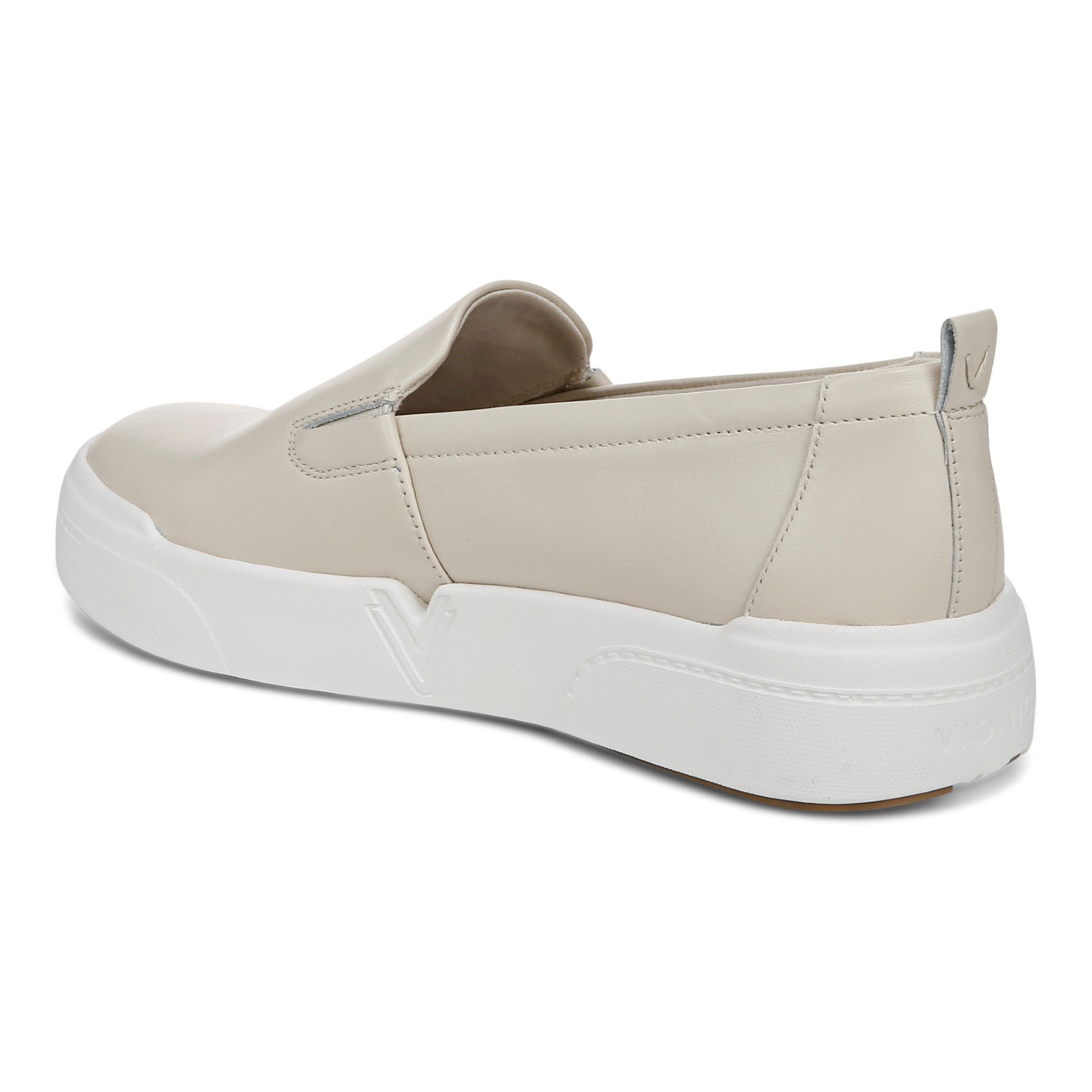 Vionic Carson womens Slip On/Loafer/Moc Shoe - Cream - Back angle