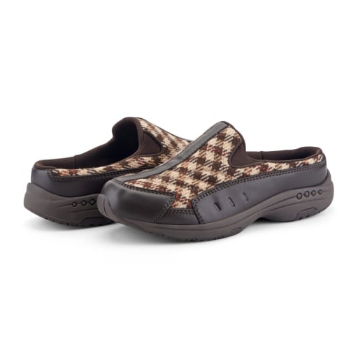 Easy Spirit Traveltime Dark Brown Plaid Multi Women's Slip-On Mule - Dark Brown Plaid Multi - view 6