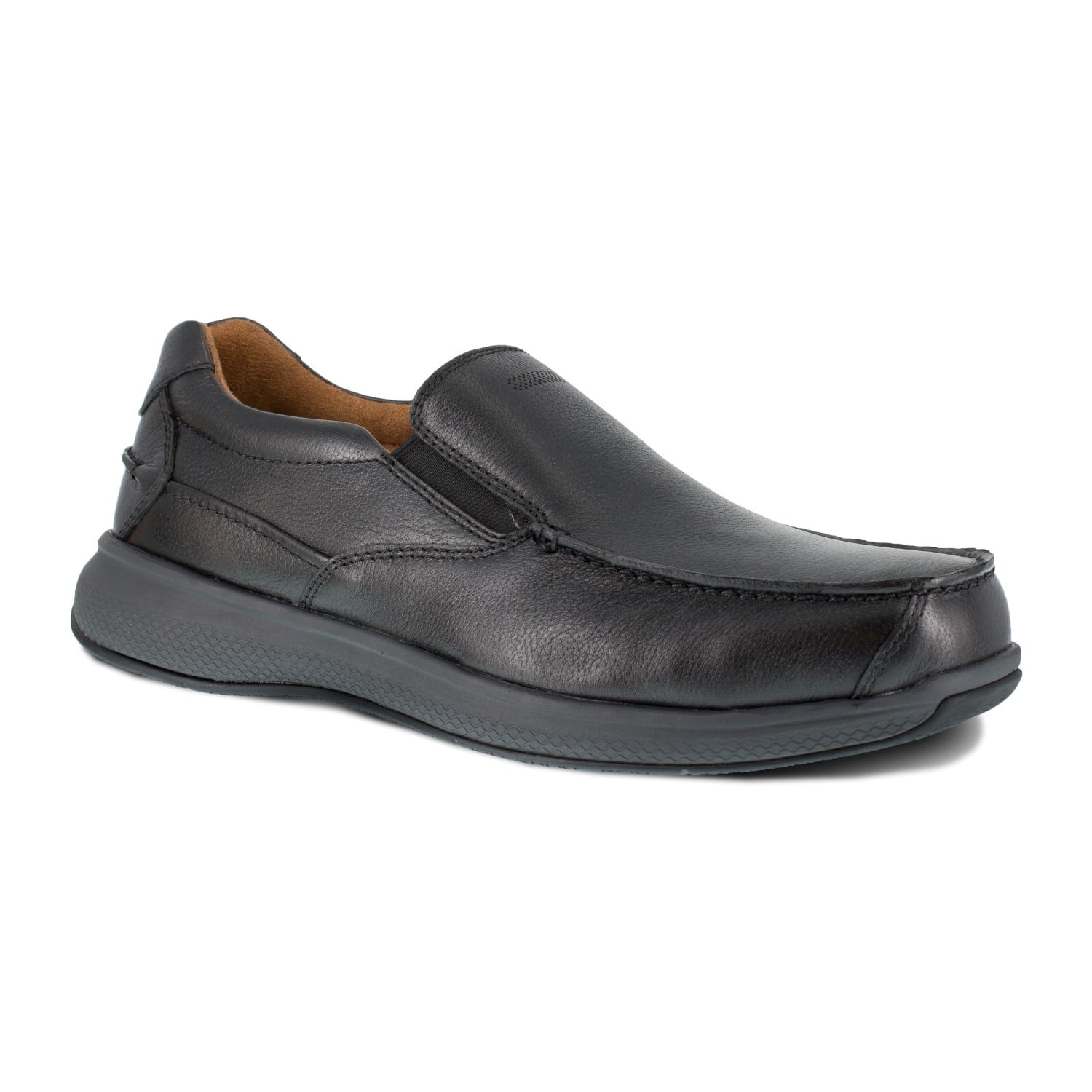 Florsheim Work Bayside Men's Steel Toe Dress Slip-on Shoe - Black - Profile View