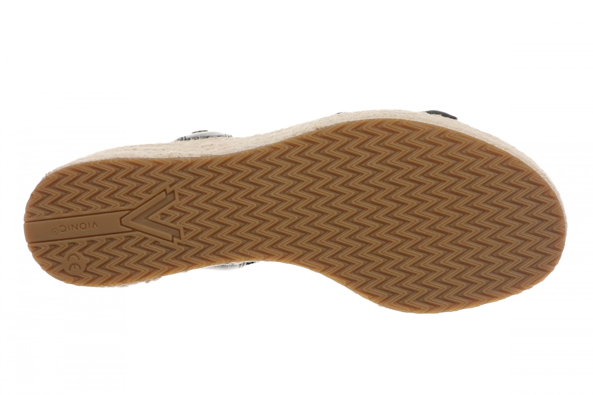 Vionic Darla Women's Espadrille Wedge Sandals with Arch Support - Black - Bottom
