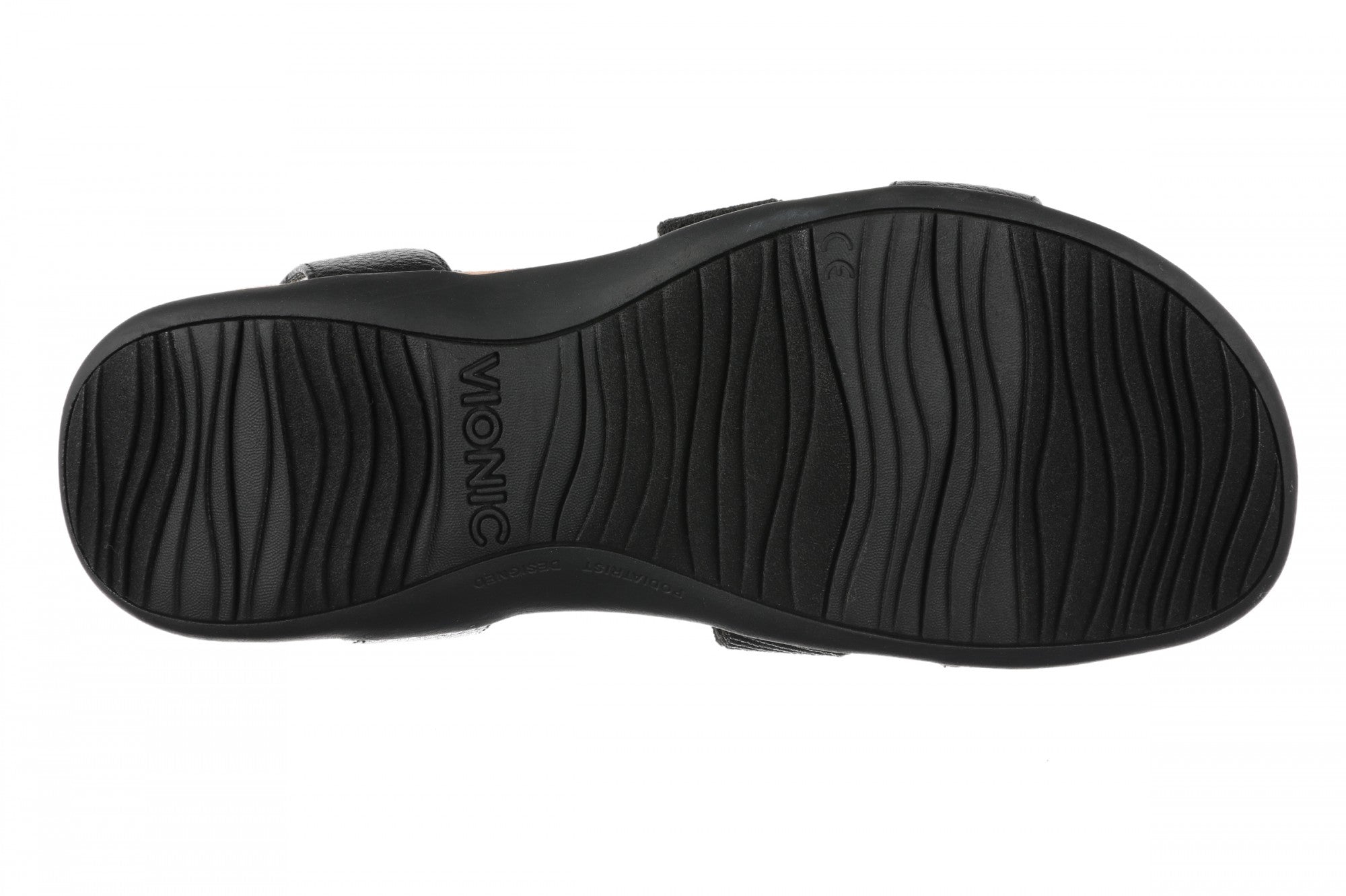 Vionic Raina Women's Strappy Comfort Sandal with Orthotic Arch Support - Black - Bottom