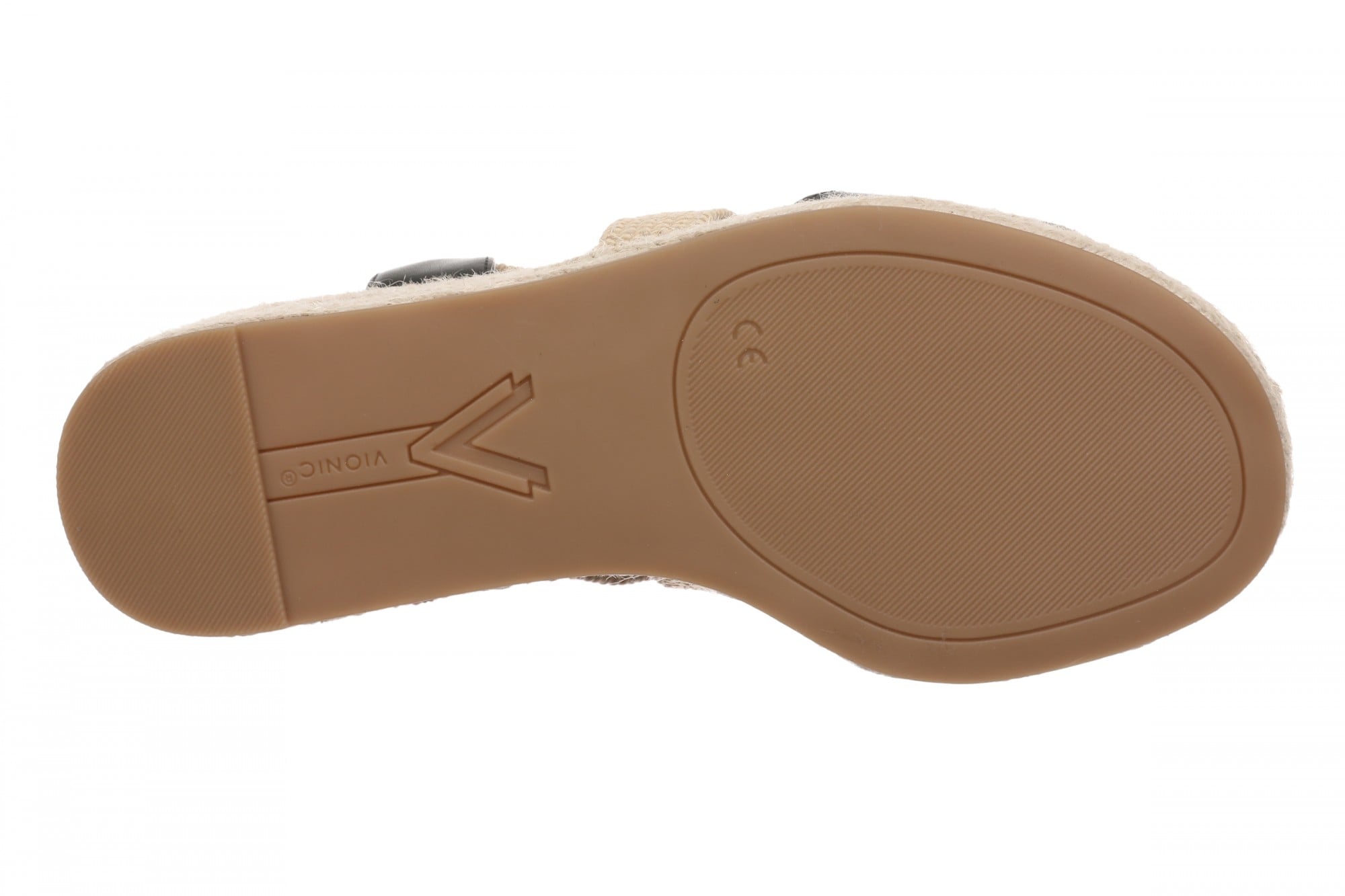 Vionic Soren Women's Espadrille Wedge Arch Support Sandal - Black/Natural - Side
