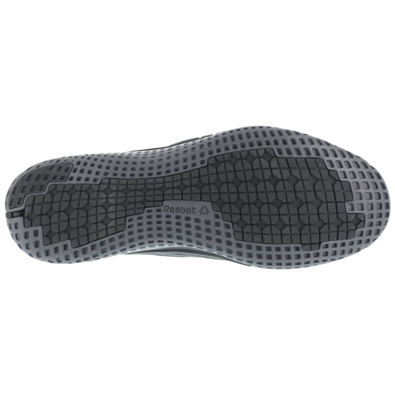 Reebok Work Women's Print Work Steel Toe Athletic Shoe ESD - Black and Dark Grey - Outsole View