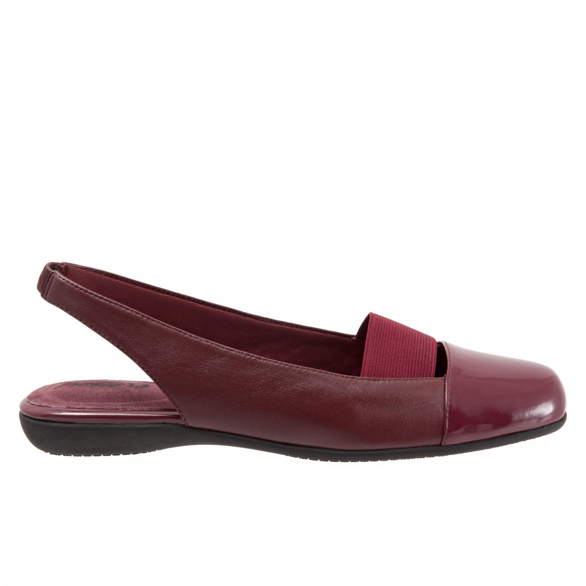 Trotters Sarina - Women's Casual Flat - Dk Red Combo - outside