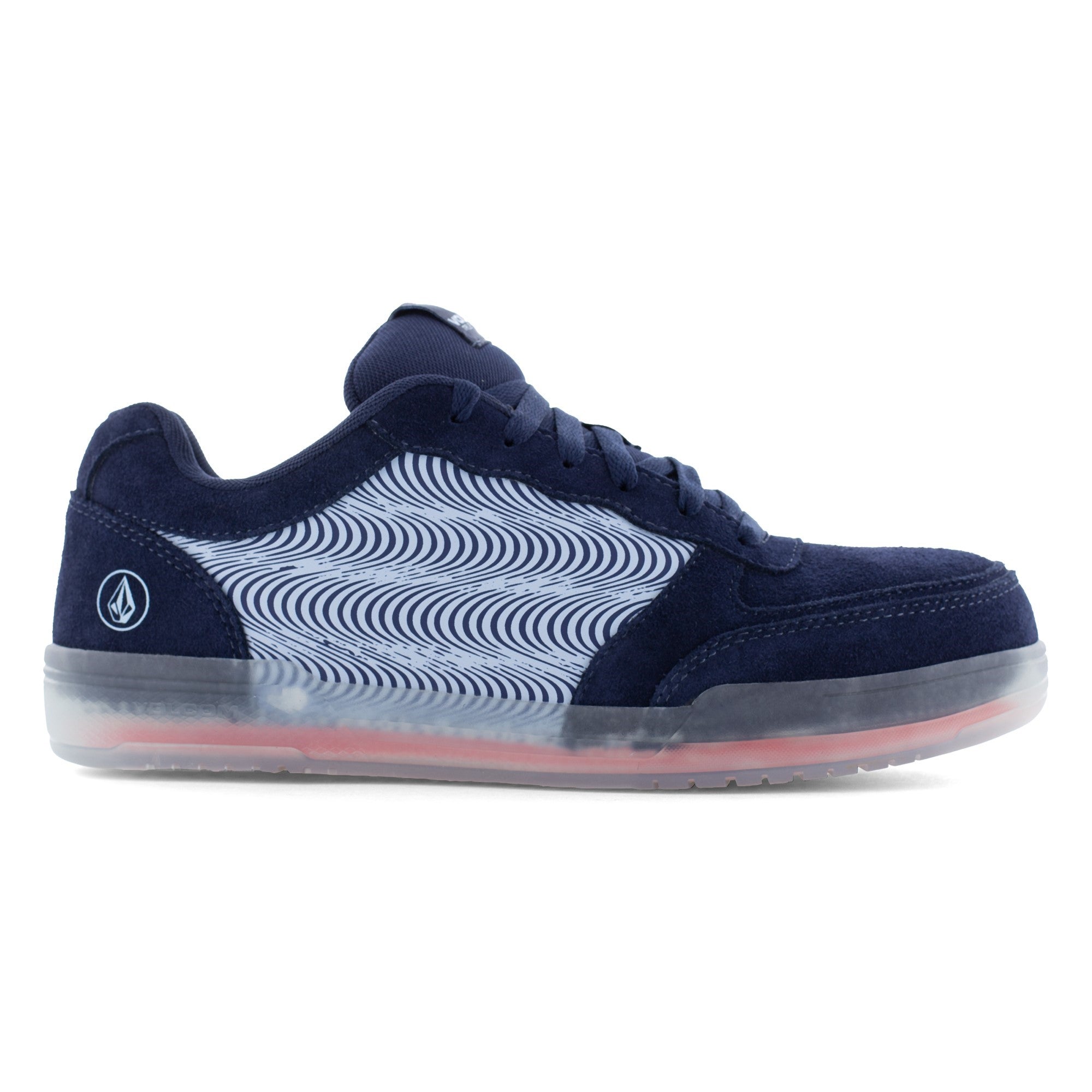 Volcom Hybrid Men's Composite Toe Electric Hazard Slip Resistant Work Shoe - EH - SR - Navy And Celestial Blue - Right side