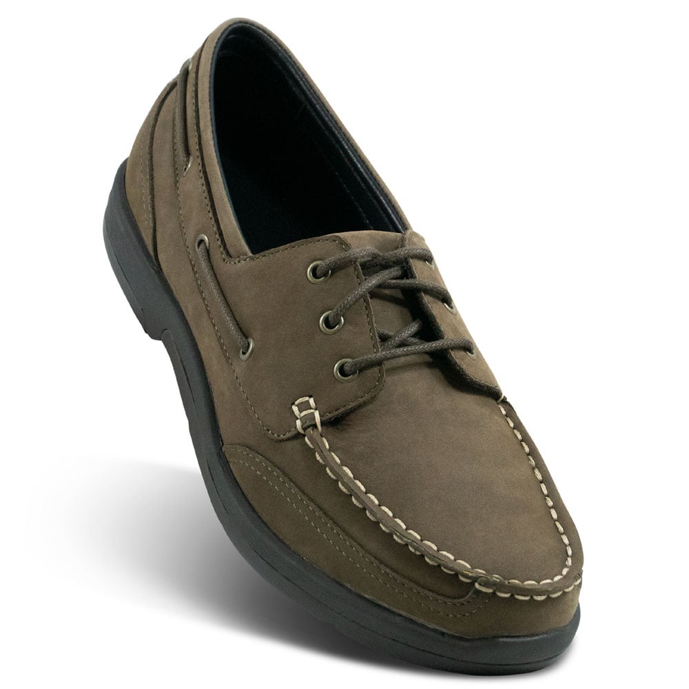 Apex Nubuck Leather Boat Shoes - Men's - Dark Brown - view 4