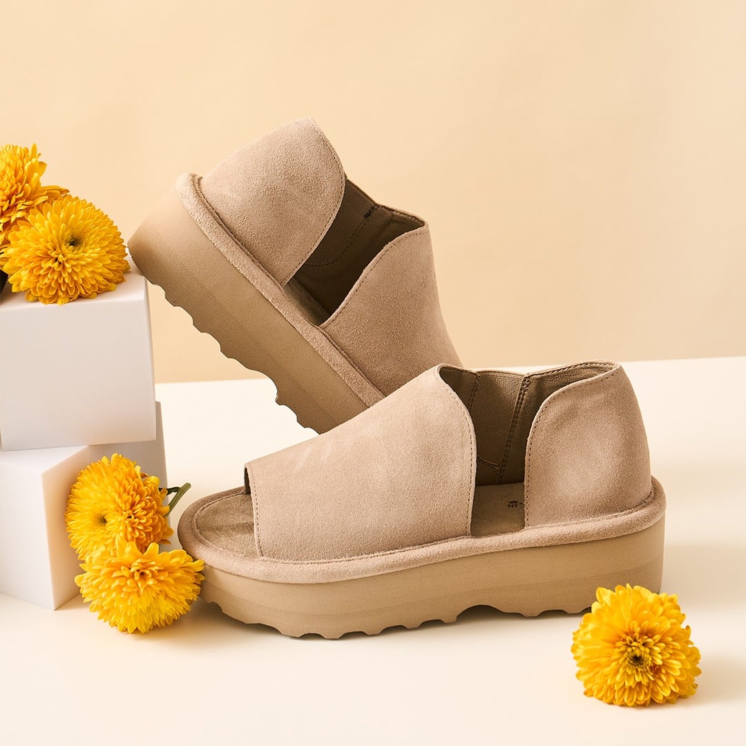 Bearpaw SAIL Women's Sandals - 3256W - Mushroom - lifestyle view2