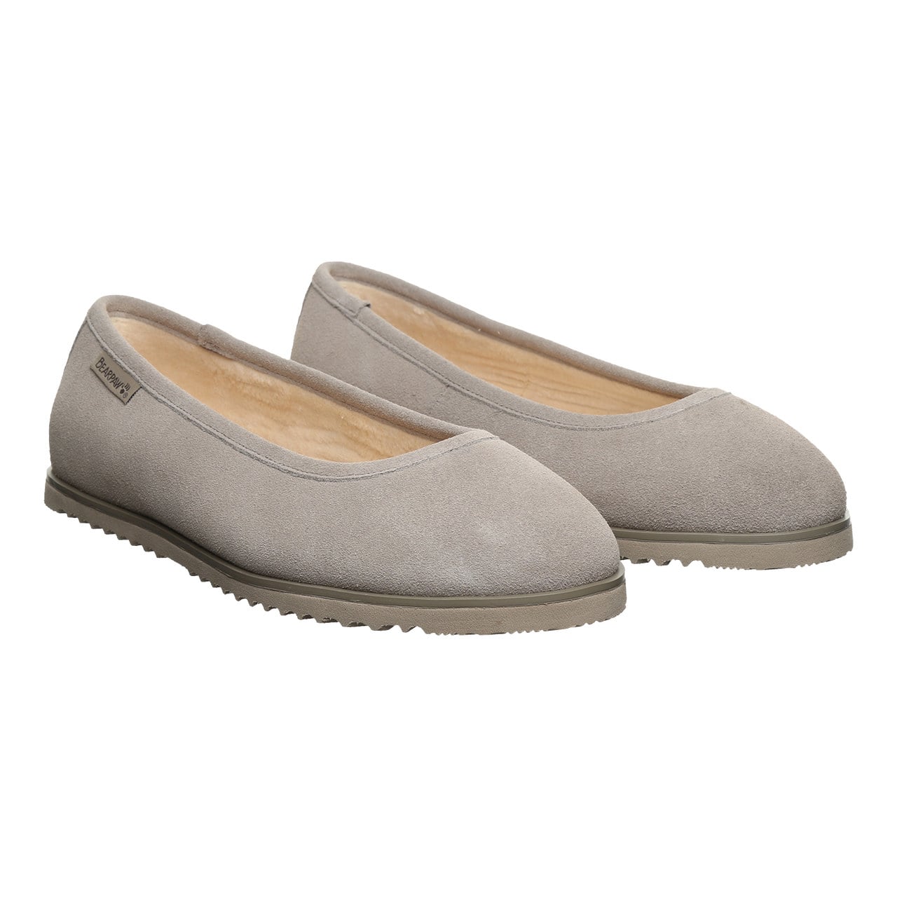 Bearpaw Jazlyn Women's Winter Ballet Flats - Mushroom - pair view