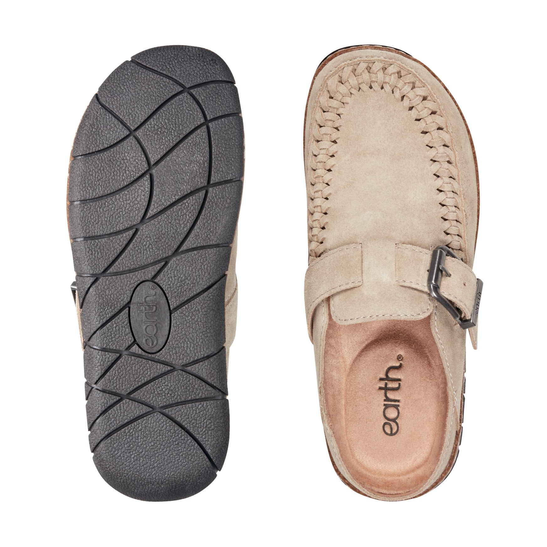 Earth Eileen Women's Cushioned Braided Suede Clogs - Light Taupe Suede - View 5