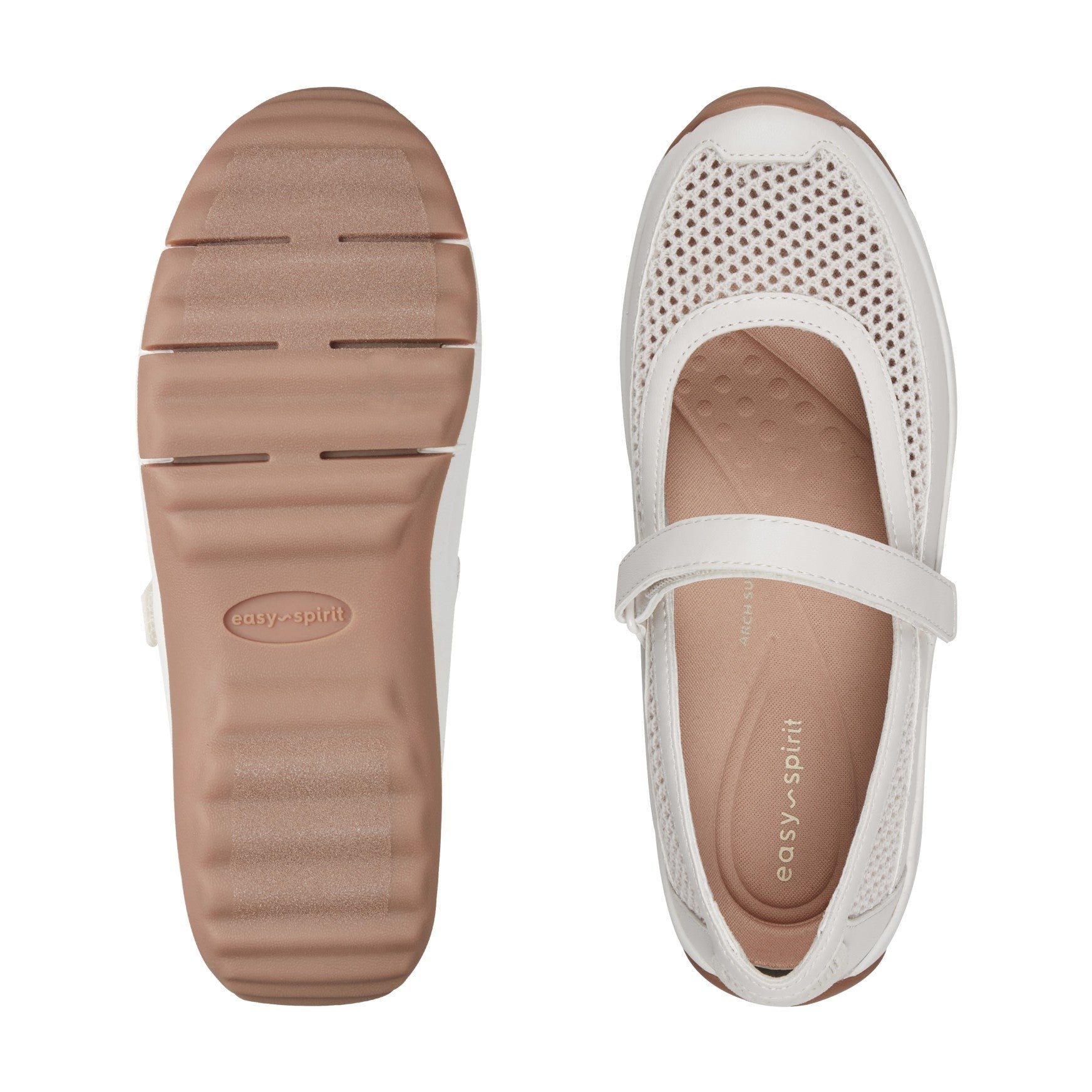 Easy Spirit Briana Cushioned Arch-Support Women's Walking Shoe - Ivory Mesh - 6
