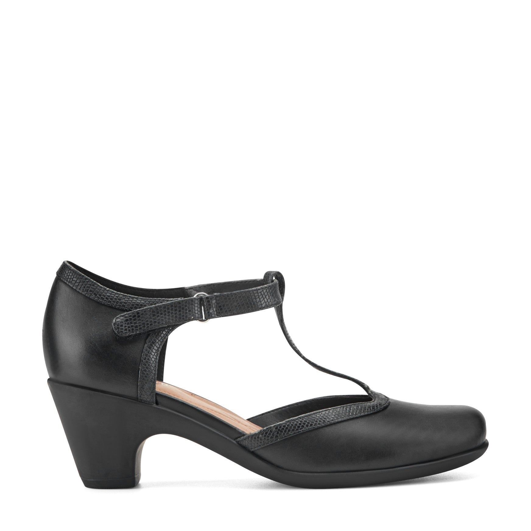 easy spirit ladies dress shoes Cara T-Strap — Cushioned Mid Heel Shoe – Orthotic Shop toe bliss in a Buy Black 100% Cotton RELATED Neck:20.5