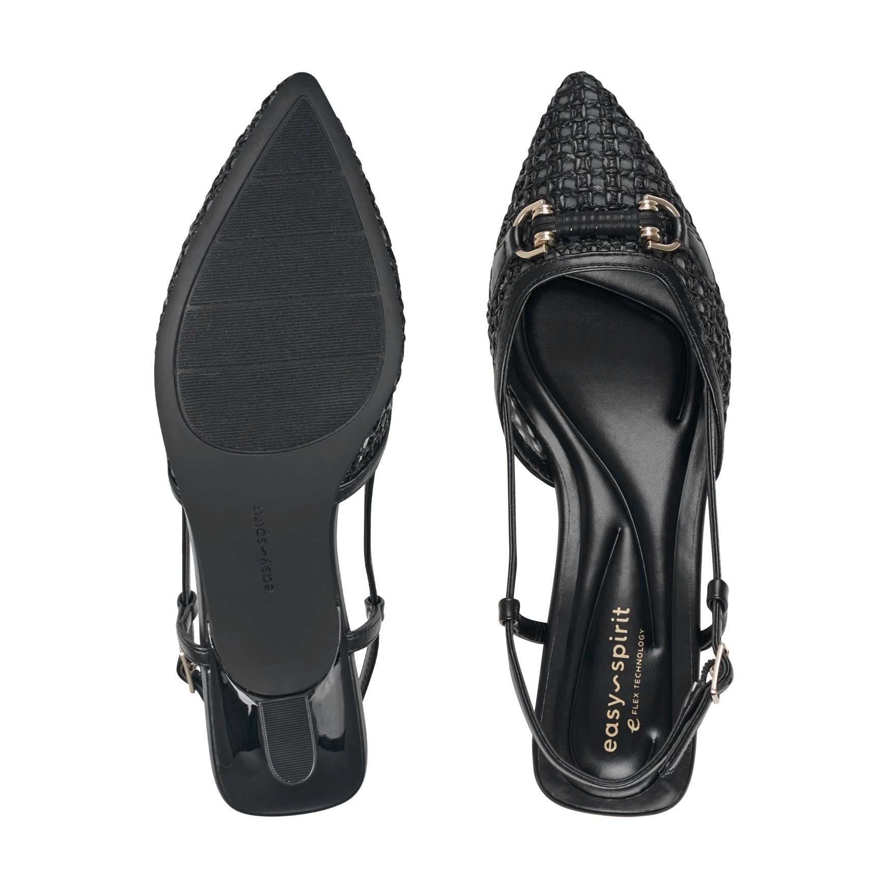 Easy Spirit Hetty Slingback Cushioned Arch-Support Women's Dress Pumps - Black/raffia - 5