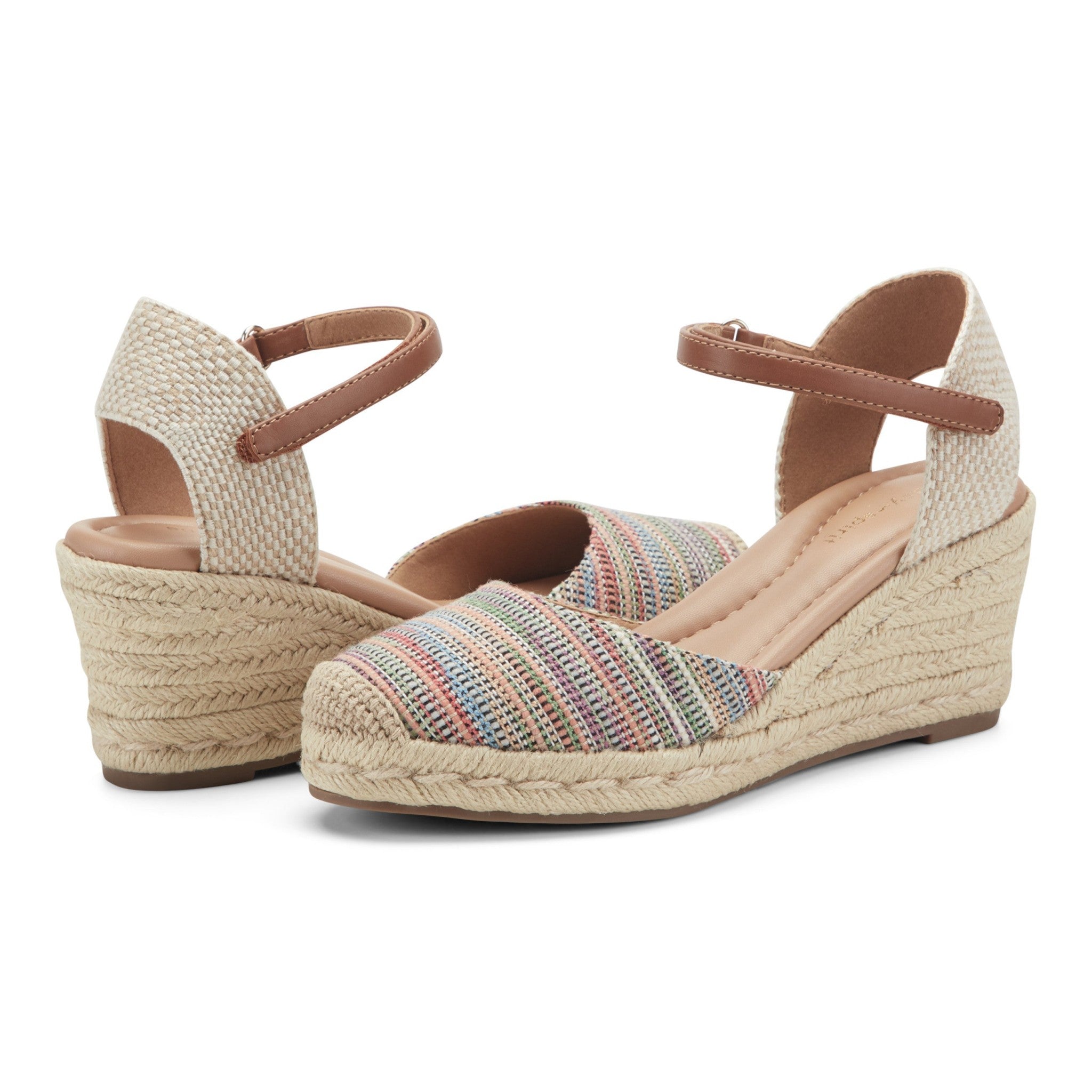 Easy Spirit Makaylie Cushioned Arch Support Wedge Women's Wedge Dress - Striped/natural Multi - 7