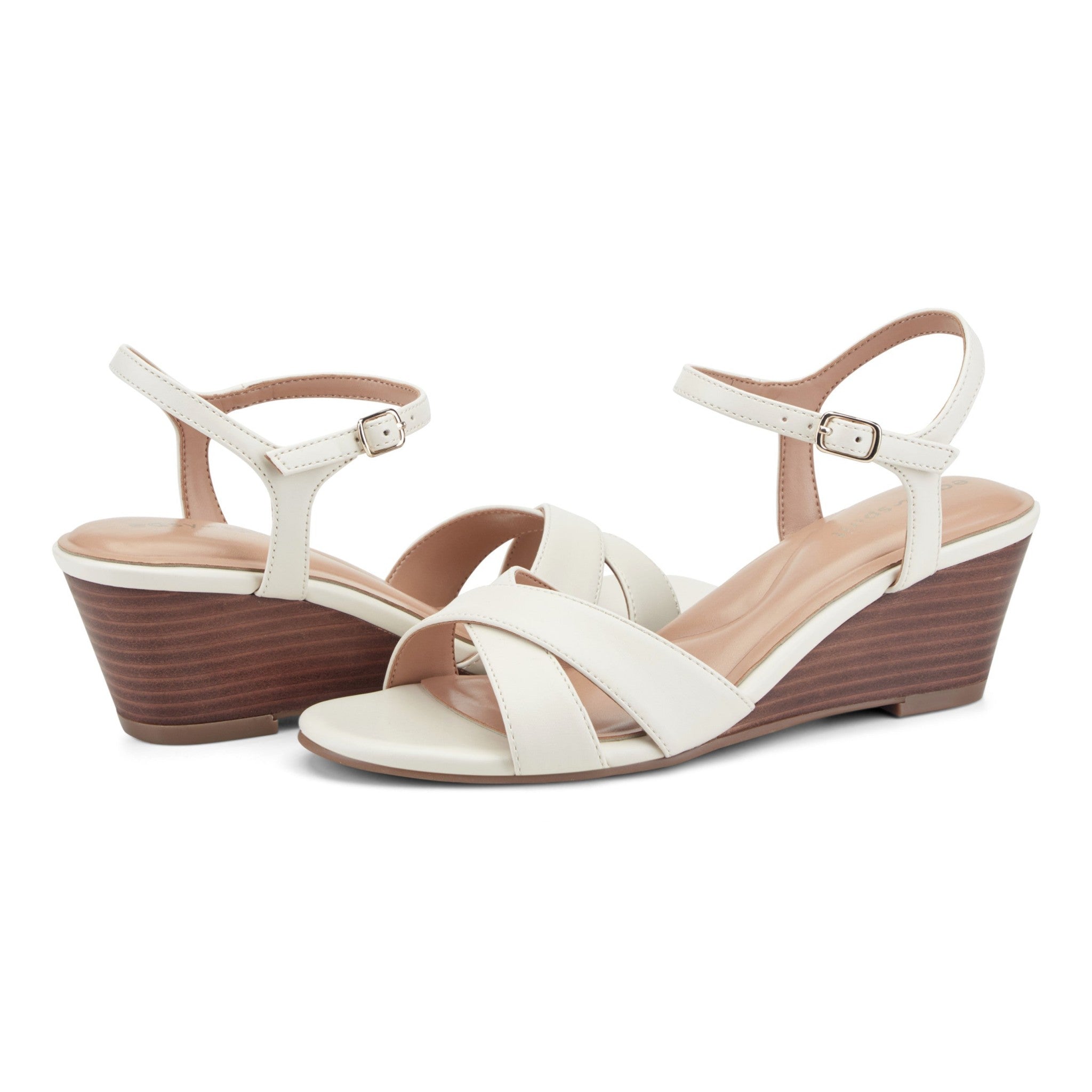Easy Spirit Noya Cushioned Arch Support Comfort Women's Dress Wedge Sandal - Ivory - 7