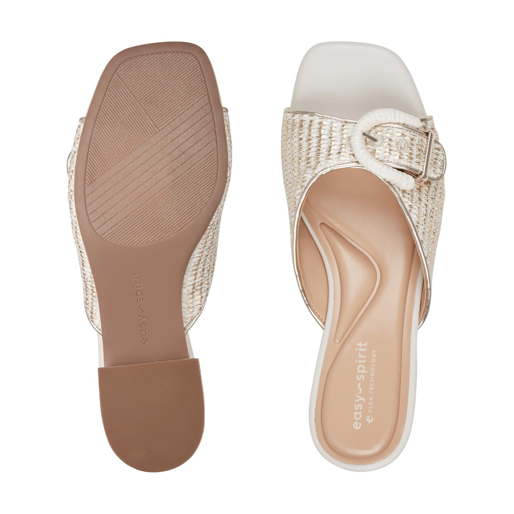 Easy Spirit Rosalind Raffia Cushioned Comfort Arch Support Women's Dress Sandal - Ivory - 5