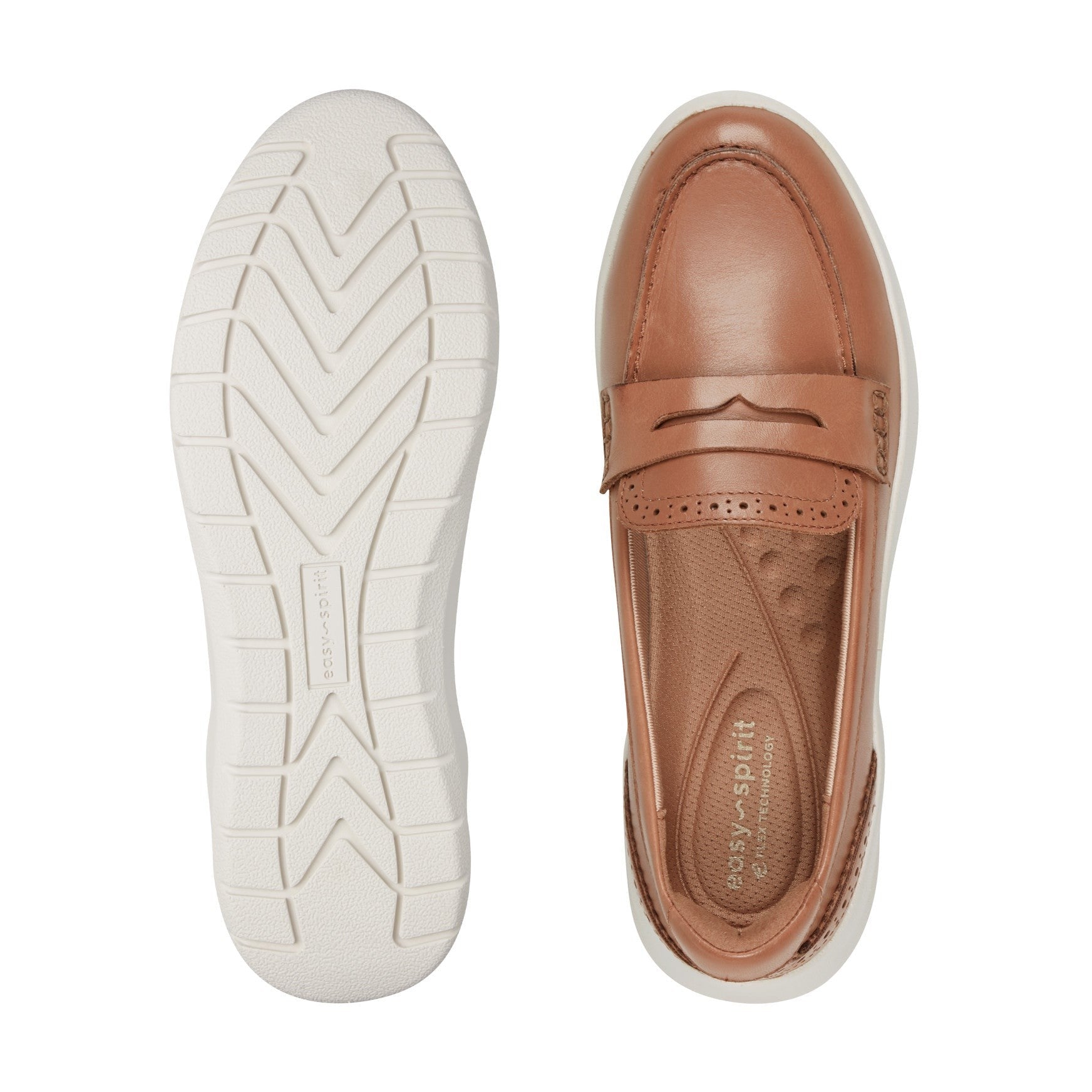 Easy Spirit Ryla Casual Penny Cushioned Arch Support Slip-On Women's Loafer - Medium Brown Leather - 5
