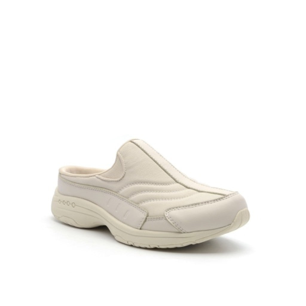 Easy Spirit Traveltime Leather Athletic Cushioned Arch Support Slip-On Women's Walking Shoe - Light Natural - 8