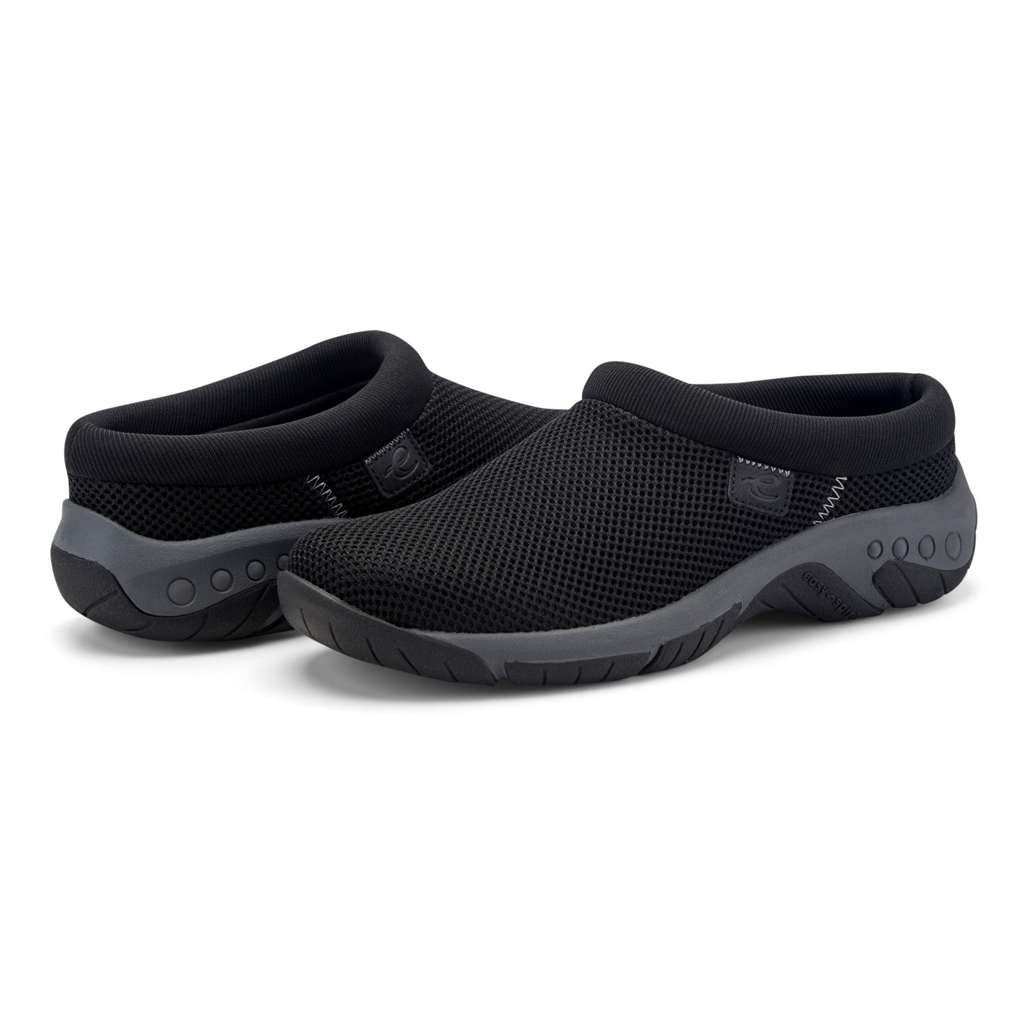 Easy Spirit Wade Mesh Athletic Cushioned Comfort Slip-On — Women's Clog - Black - 7