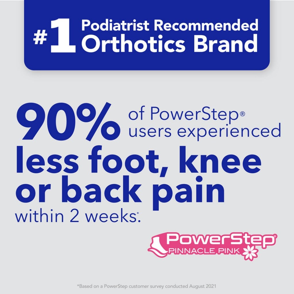 Powerstep Pinnacle Pink Women's Supportive Orthotic Insoles - Product View - 2