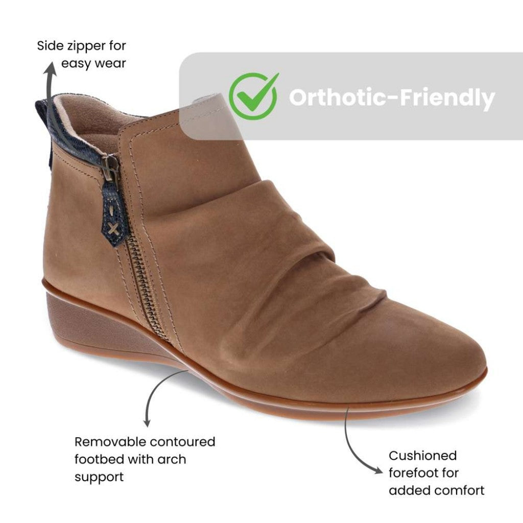 Revere Plymouth Women's Boot - Toffee Nubuck Navy Lizard - Product View - 9
