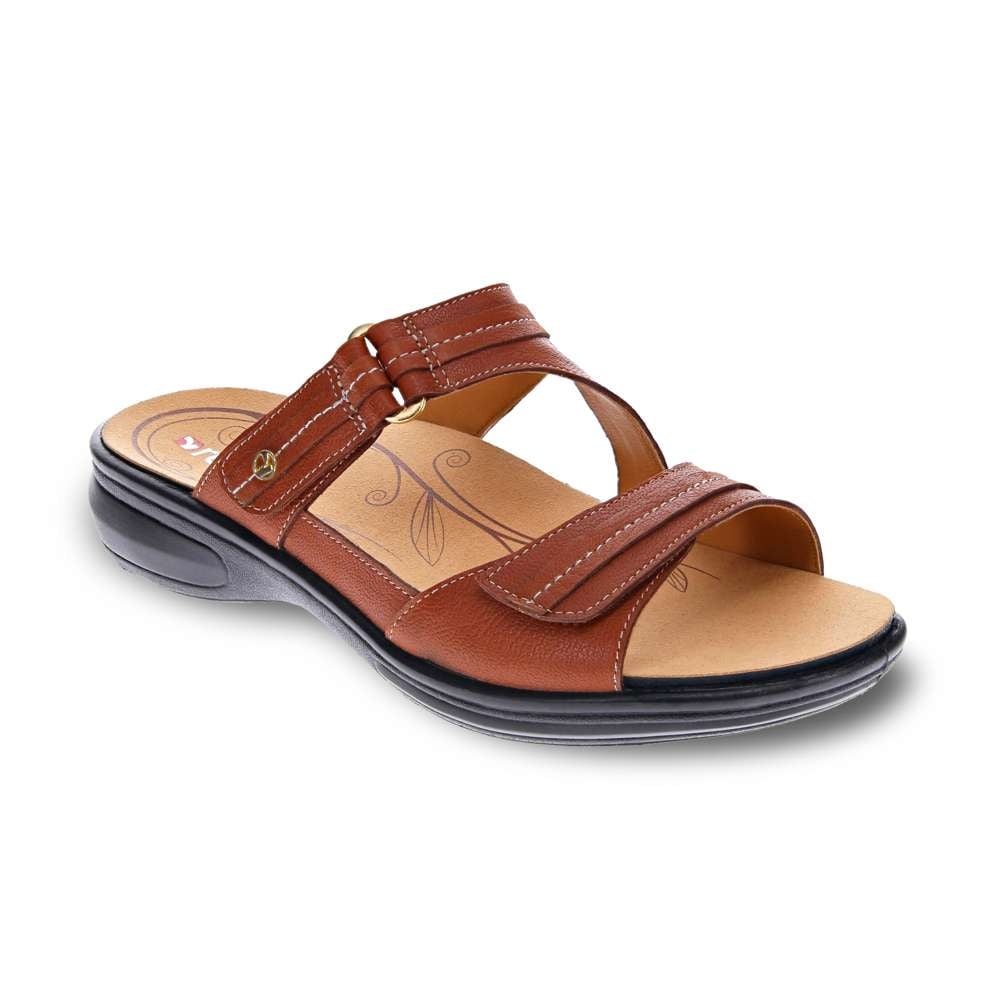 Revere Rio Removable Comfort Insert Adjustable Support Women's Slide - Cognac - Product View - 1