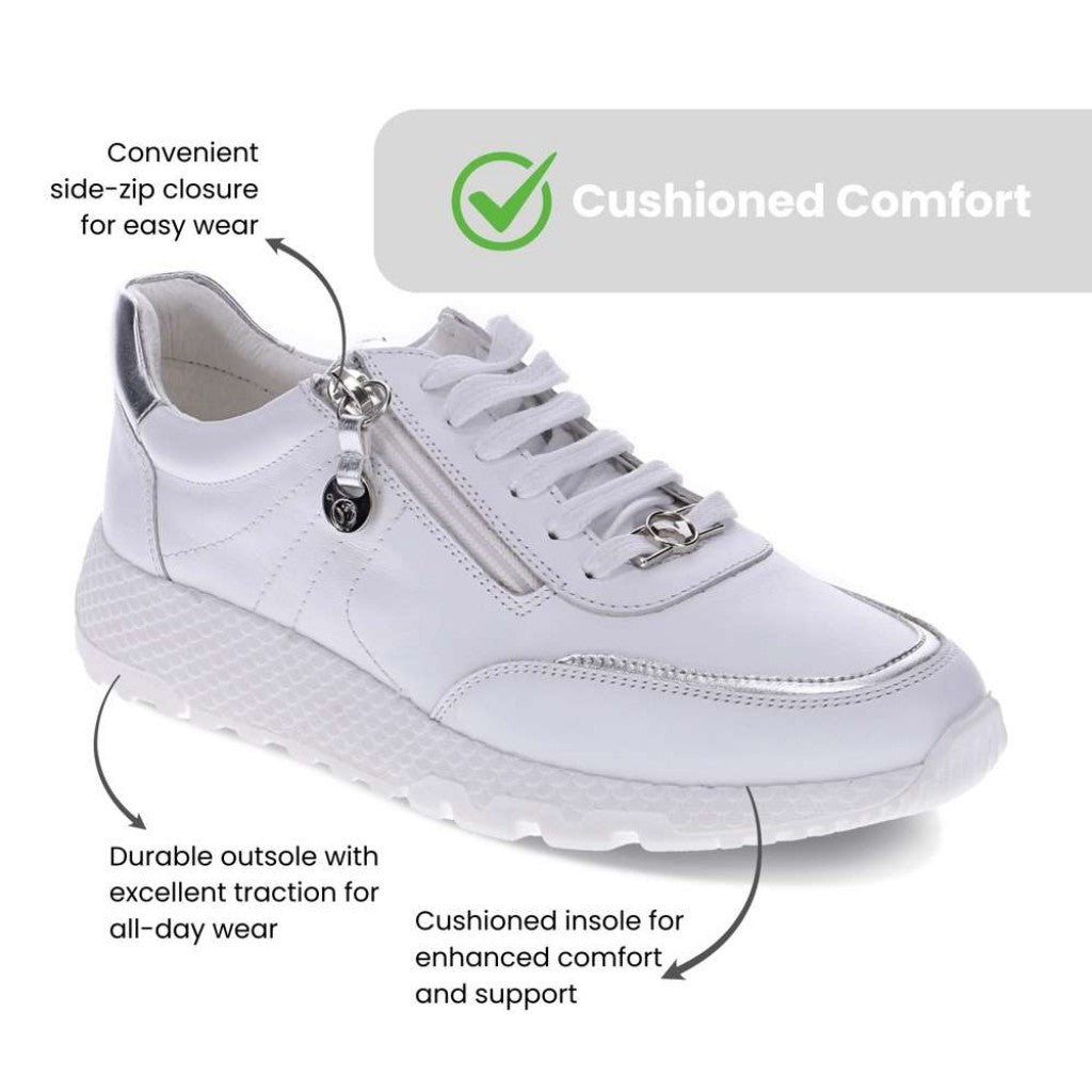 Revere Sapporo Zip Cushioned Support Women's Sneaker - White - Product View - 9