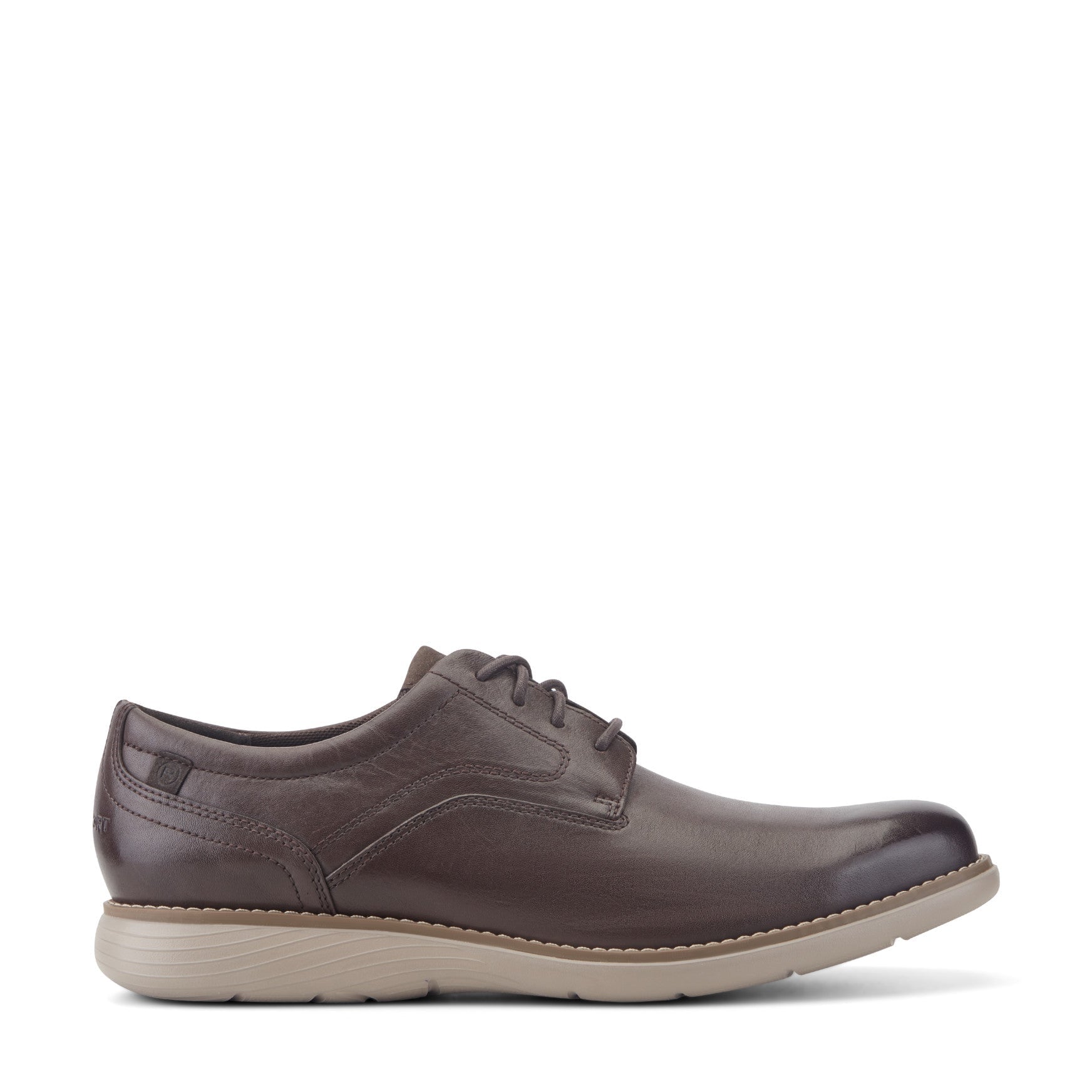Rockport Garett Plain Toe Oxford Cushioned Arch Support Men's Oxford - Dark Brown Leather - View 1