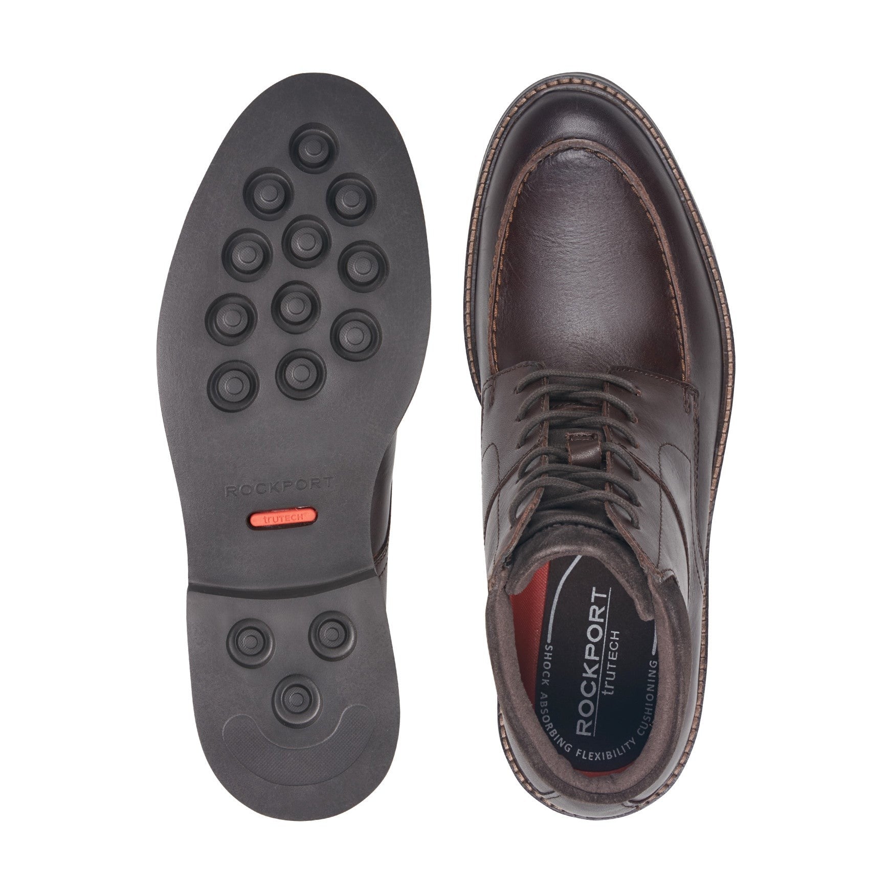 Rockport Macklin Moc Toe Cushioned Arch Support Men's Boot - Dark Brown Leather - 5