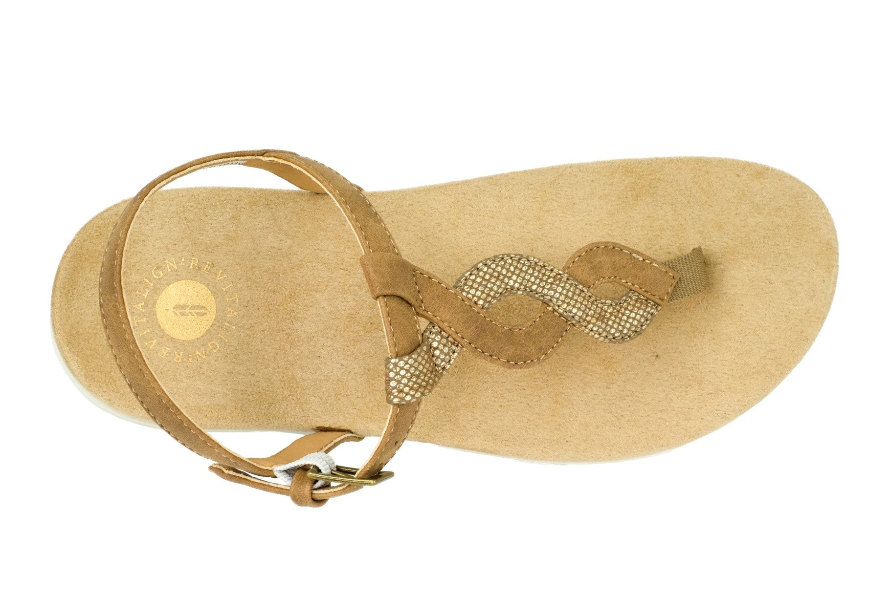 Revitalign Heron T-bar Women's Adjustable Orthotic Sandal - Toasted Coconut Coconut 7