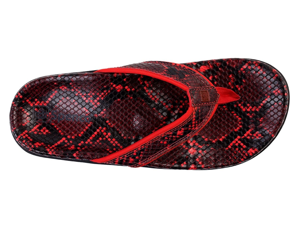 Spenco Yumi Nuevo Snake Women's Orthotic Thong Sandal - Red - Swatch