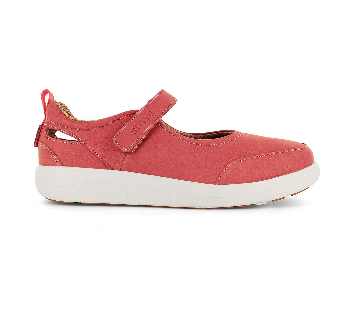 Strive Skip Women\'s Supportive Mary Jane Pump - Sunset Coral - Side