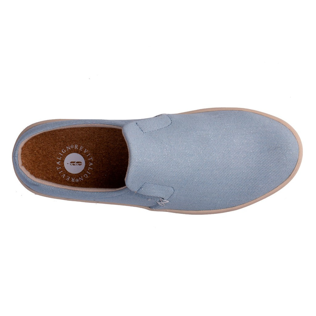 Revitalign Sparrow Denim Slide Women's Shoes - Light Wash - Product View - 7