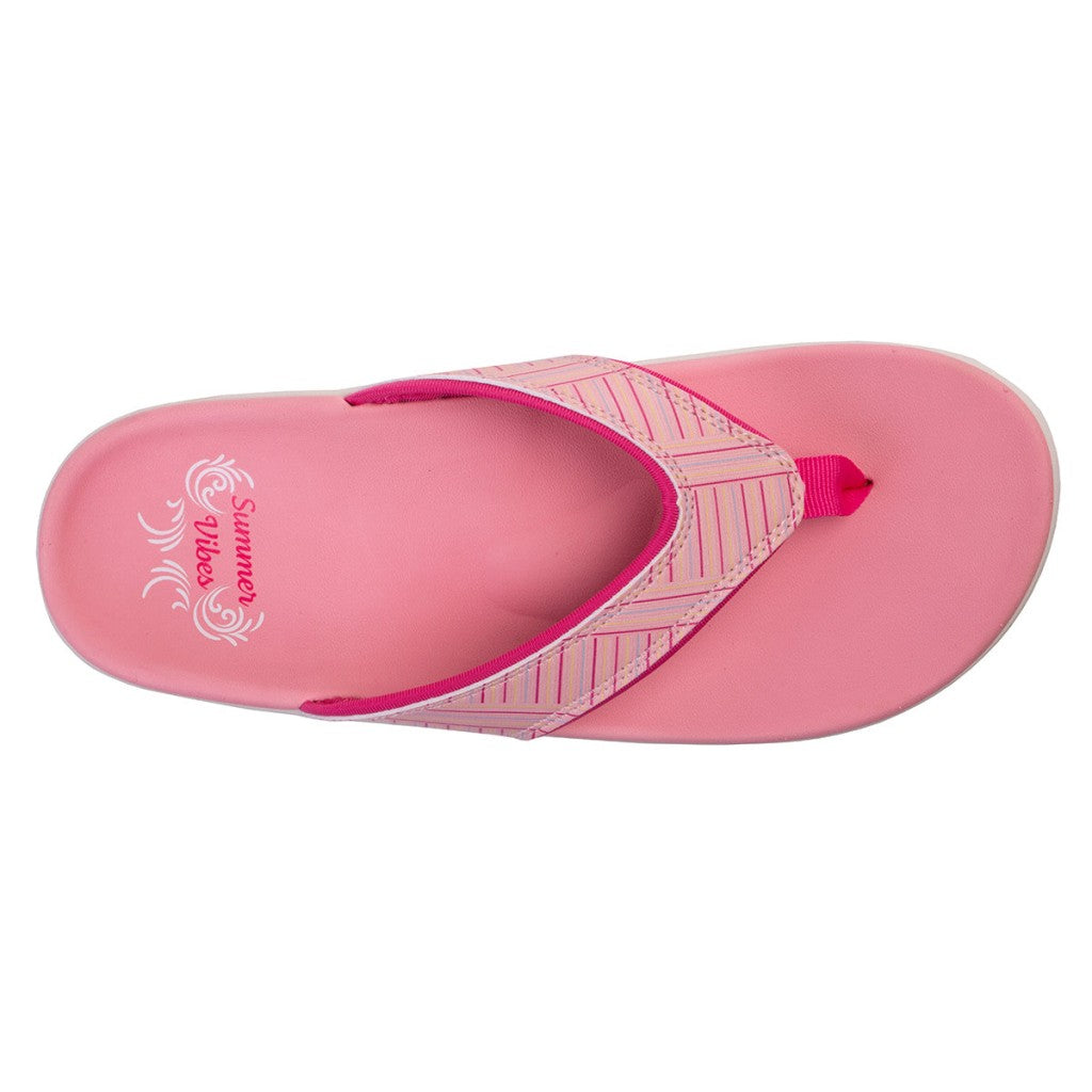 Revitalign Yumi Summer Stripe Orthotic Women's Sandals - Pink - Product View - 7