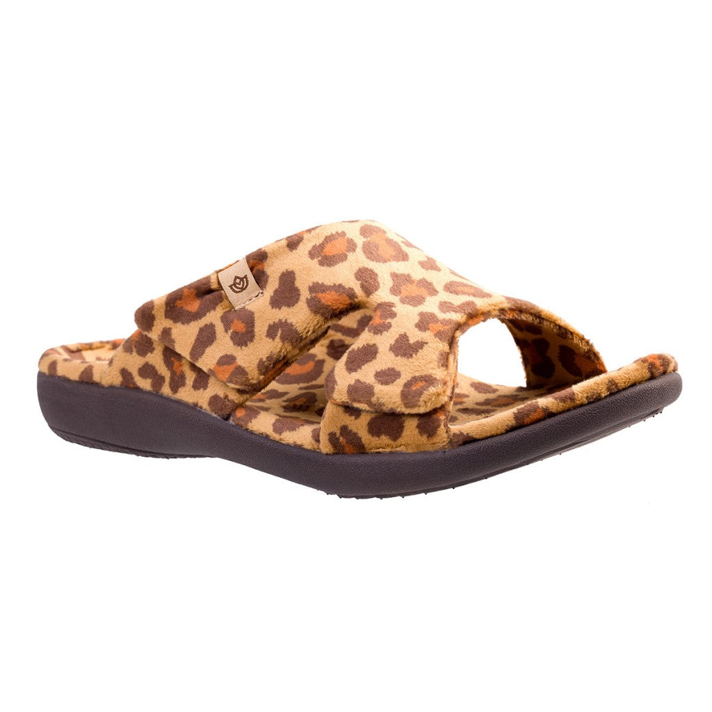 Spenco Kholo Visa Supportive Full Contact Women's Slippers - Tan Leopard - Product View - 2