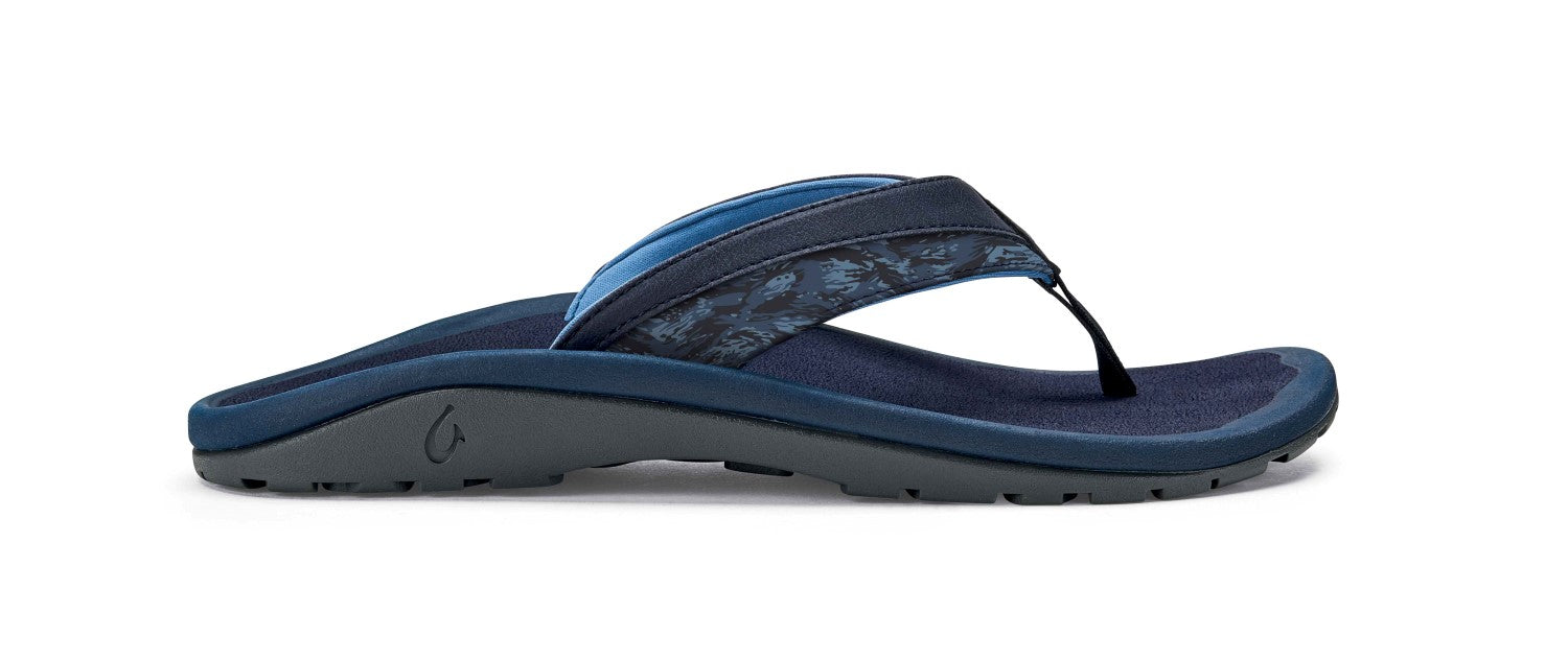 OluKai 'Ohana Koa - Men's Sandals - Trench Blue / Dive Camo - Profile
