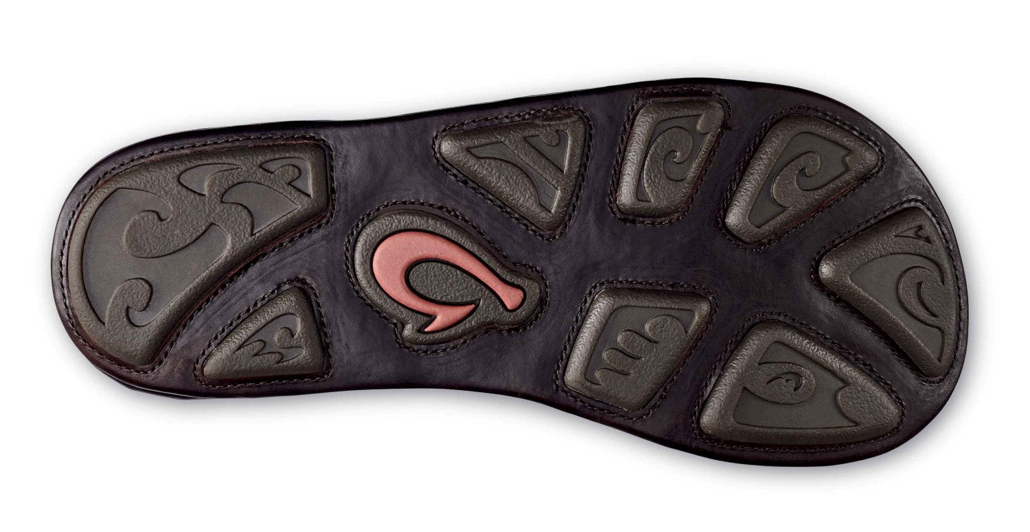 Olukai Hokule'a Kia - Men's Leather Comfort Sandal - Dk Wood / Dk Wood - Sole