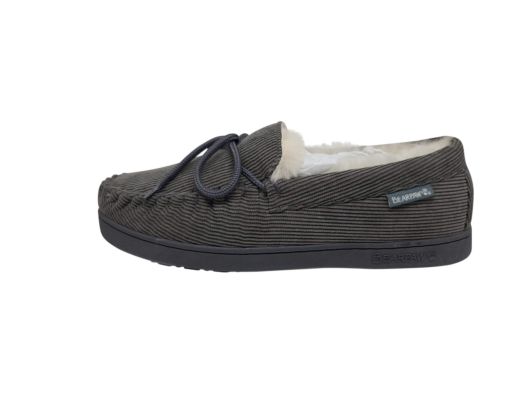 Bearpaw Moc Ii Men's Moccasin Slippers in Charcoal Corduroy