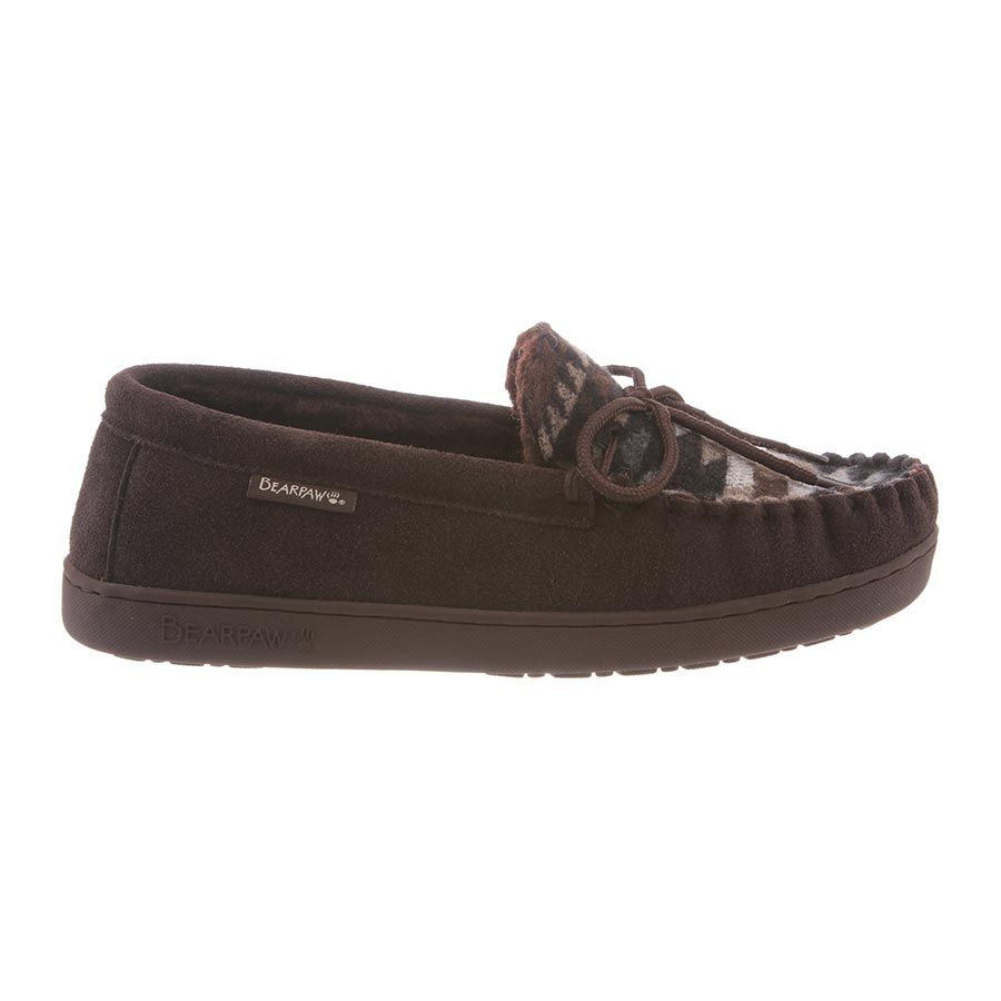 Bearpaw Moc II 2 - Men's Sheepskin Slipper - 1295m 201 Chocolate/Aztec
