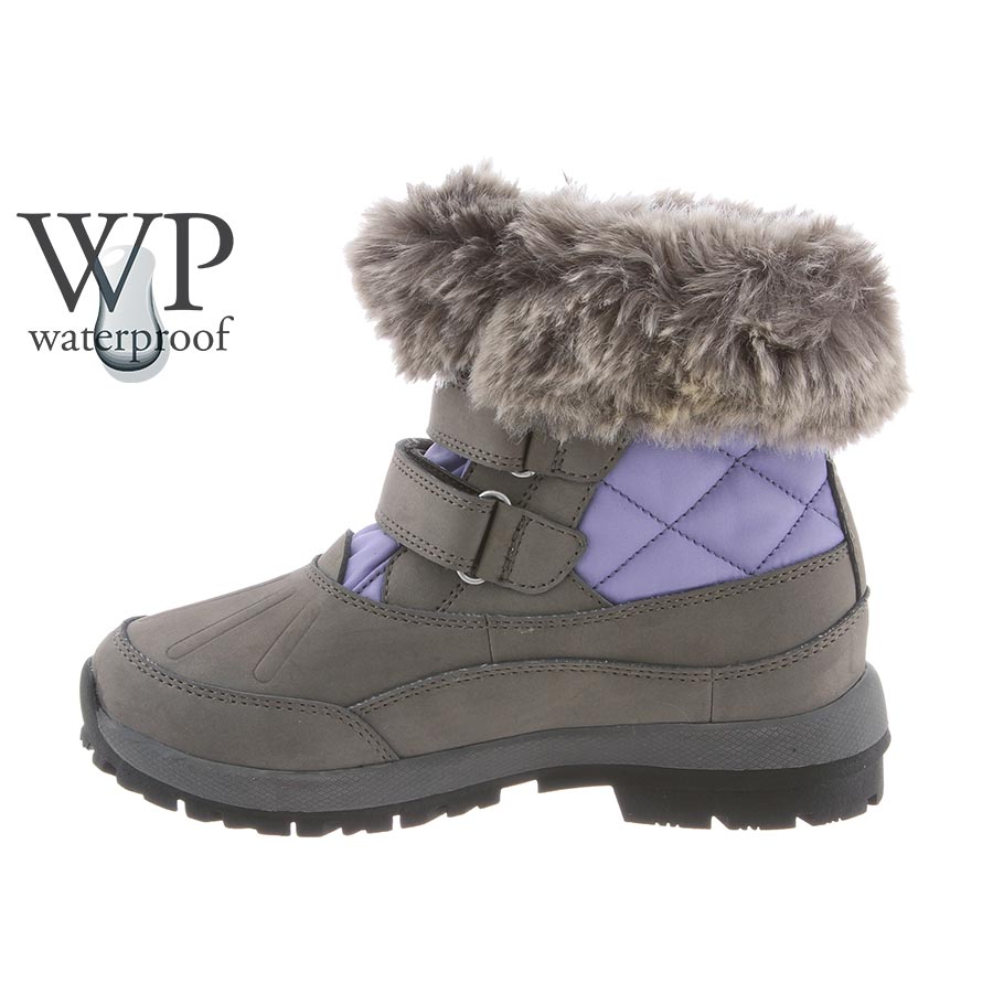 Bearpaw Amanda - Kid's Waterproof Boots - Girls Youth Sizes - 1949Y Gray/lavendar alt2 zoom