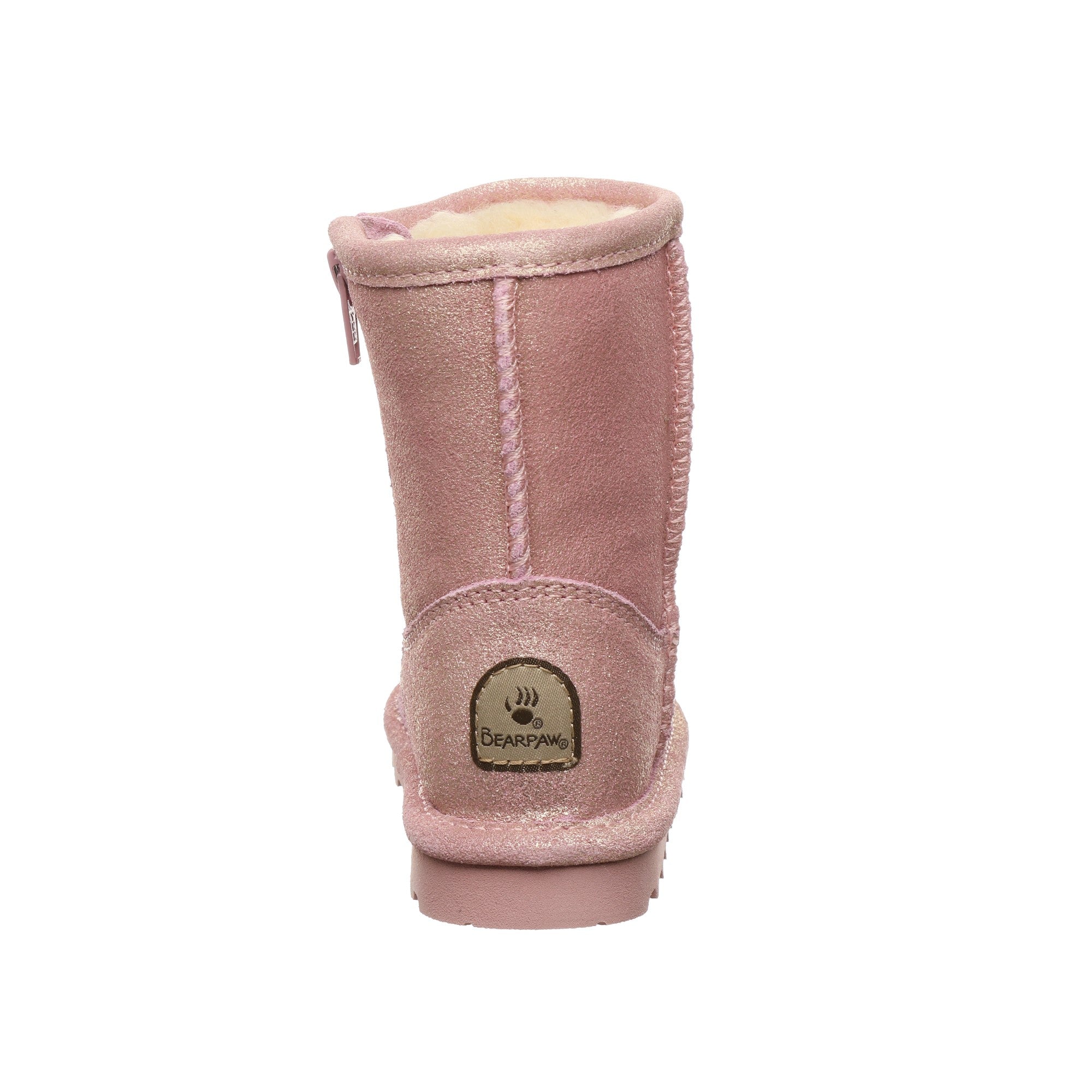 Bearpaw Elle Toddler Zipper Boot  636 - Pink Glitter - Back View