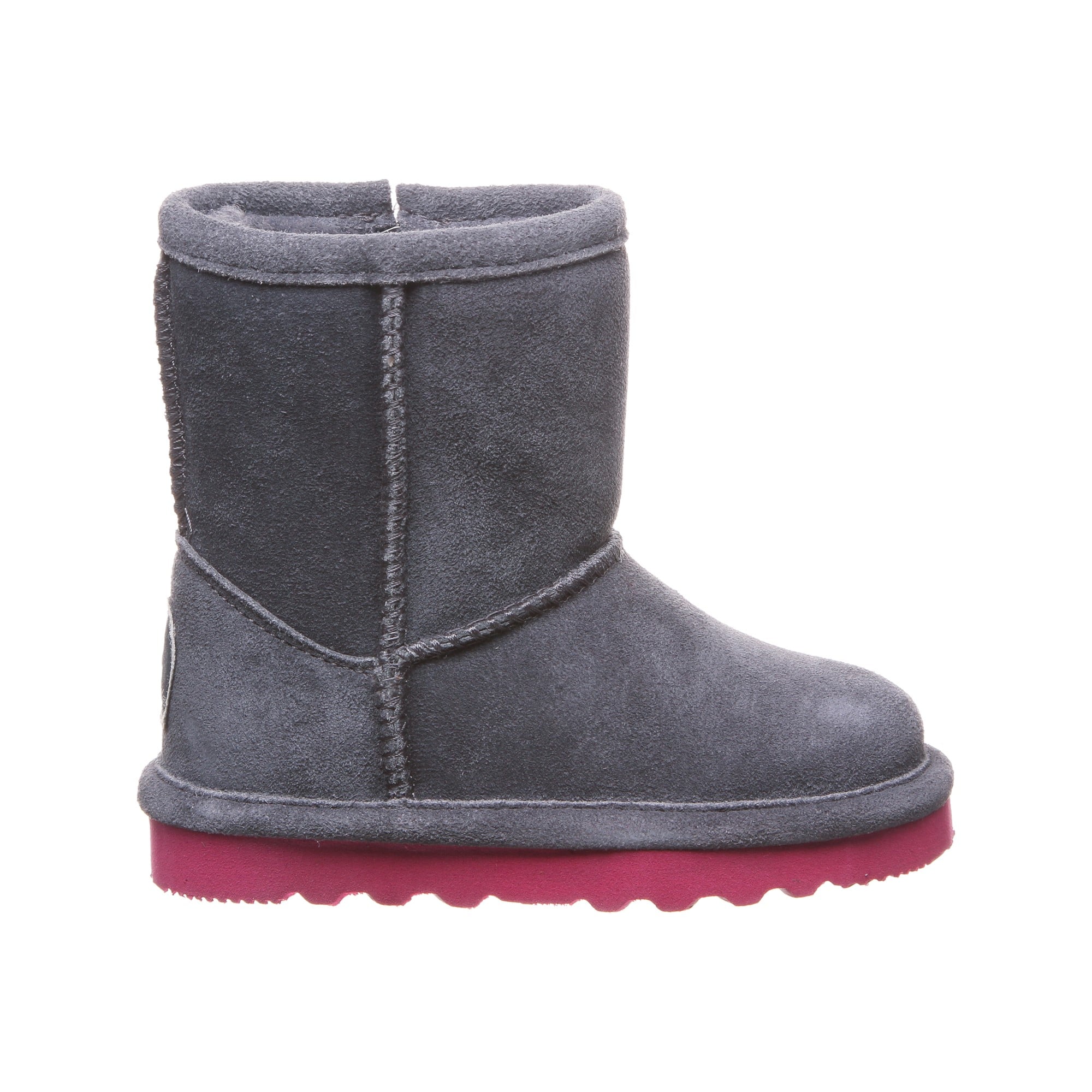 Bearpaw Elle Toddler Zipper Boot  903 - Charcoal/pomberry - Side View