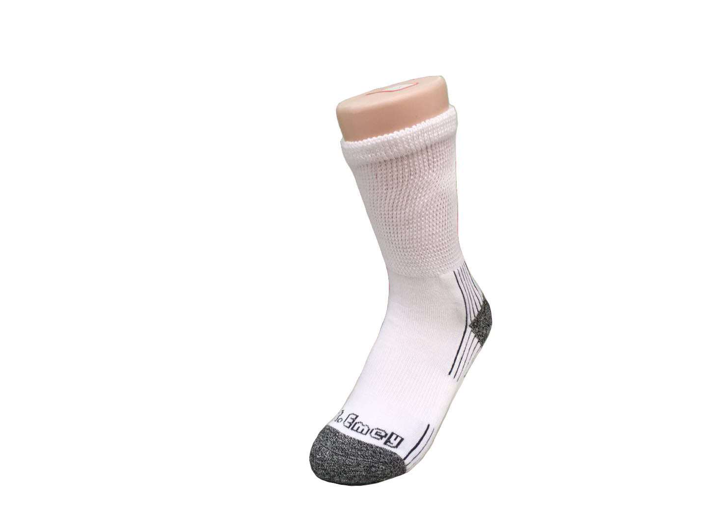 Mt. Emey Diabetic Socks - White - Crew - manufacturer photo 2 (six-pair offer)