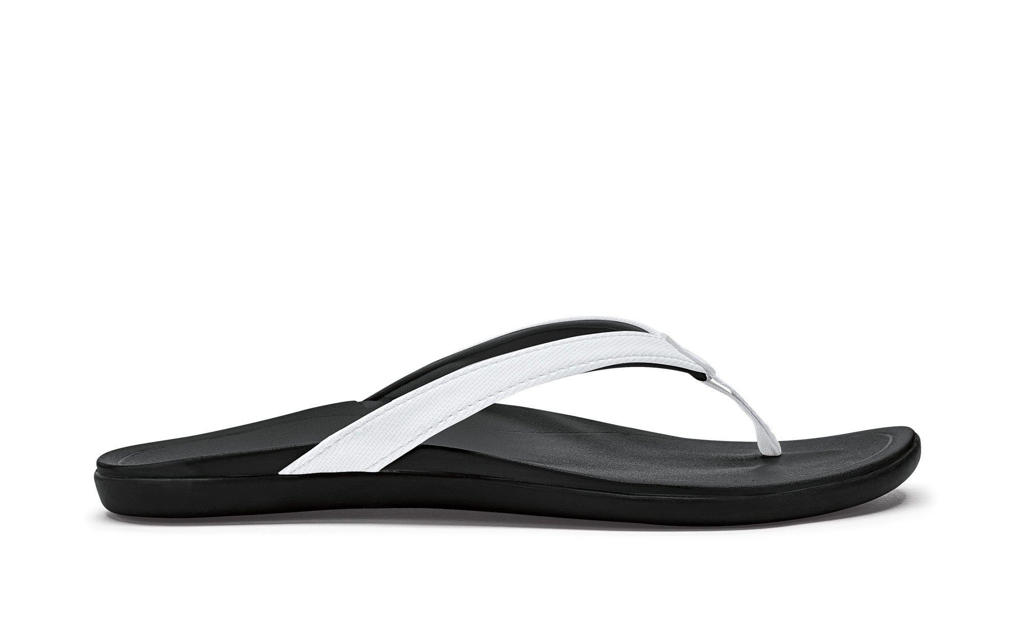 Olukai Hoopio Women's Beach Sandals - White / Onyx - Side