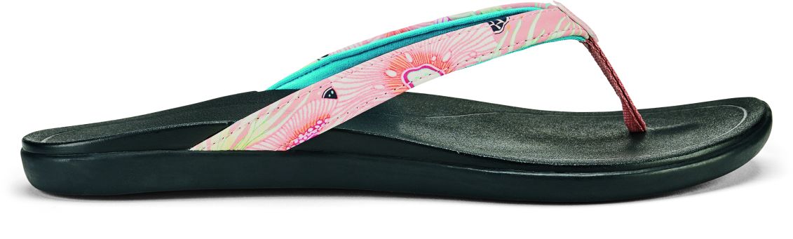 Olukai Ho'opio - Women's Comfort Sandal - Dusty Pink Coral/Black - Profile