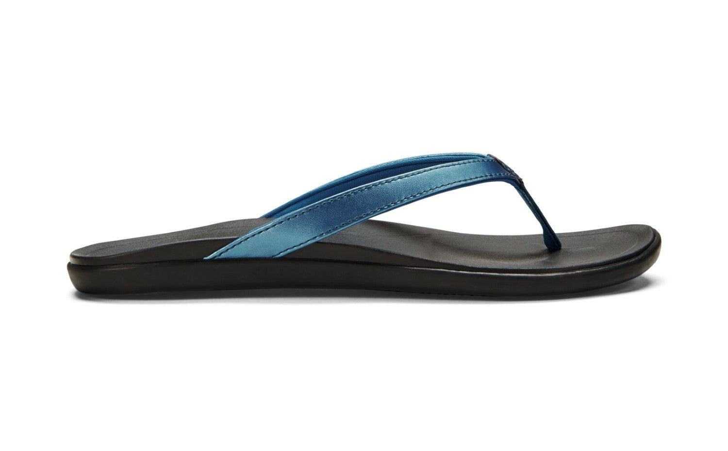 Olukai Ho'opio - Women's Comfort Sandal - Deep Water/Black - Side