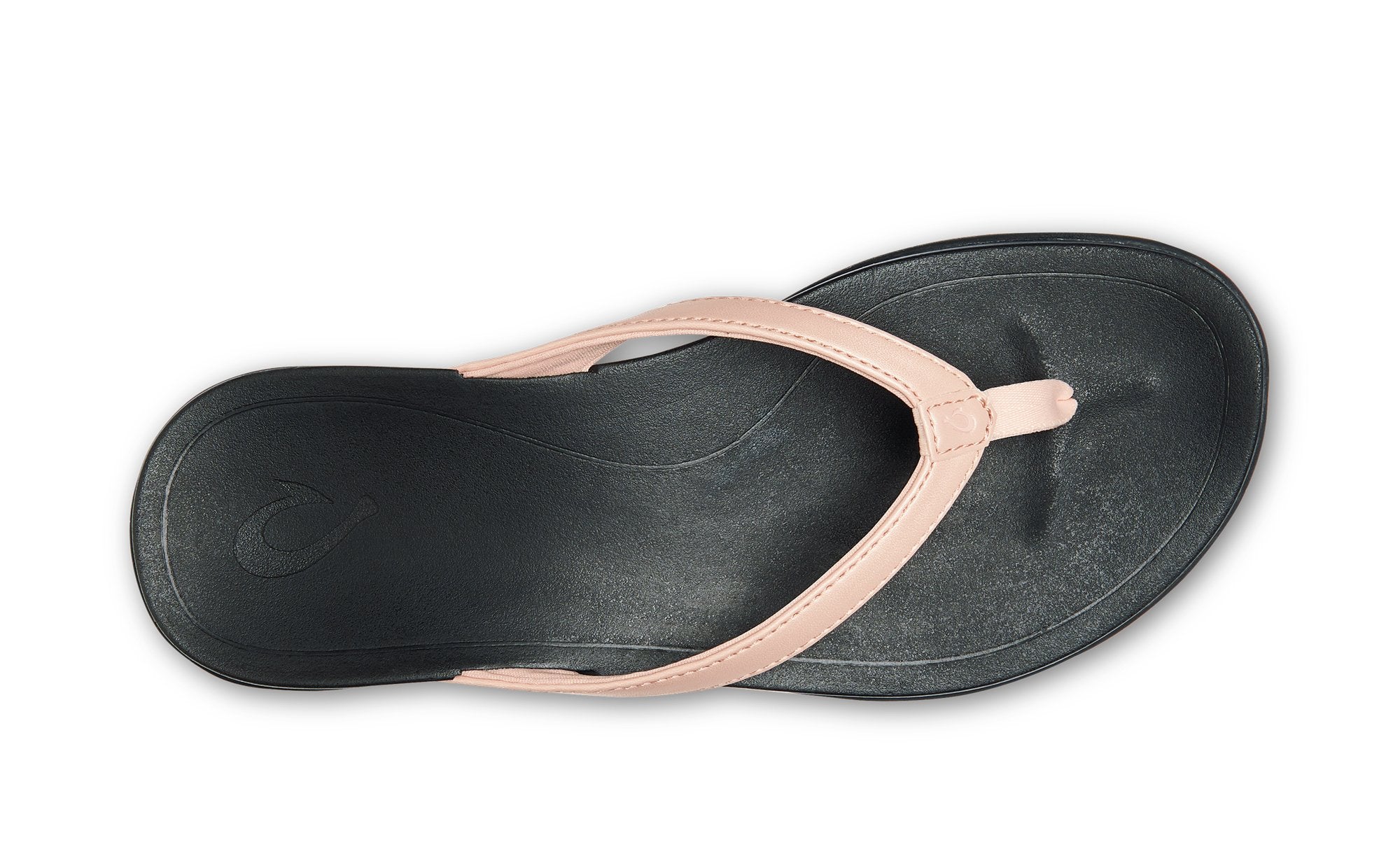 OluKai Hoopio Women's Beach Sandals - Petal Pink Metallic / Black - Top