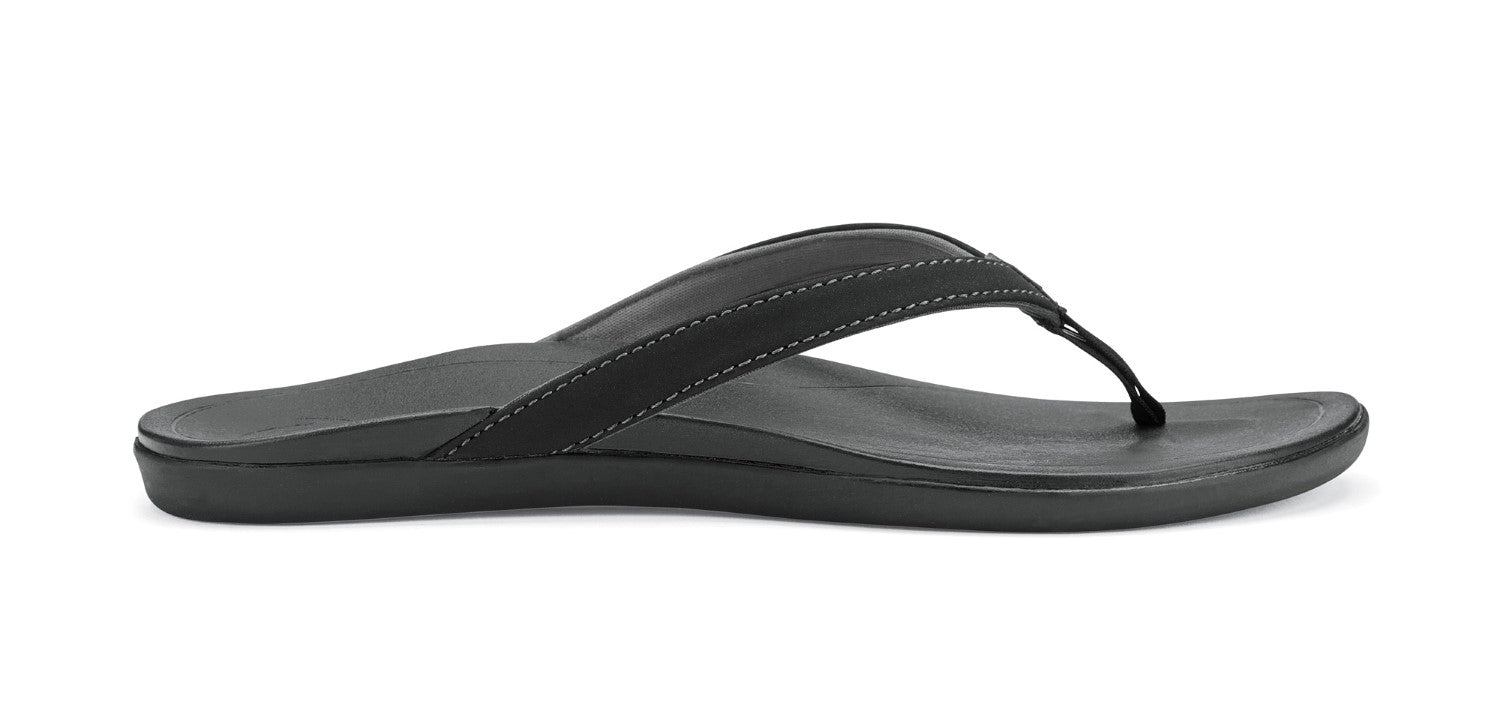 Olukai Ho'opio - Women's Comfort Sandal - Onyx/Onyx - Profile main