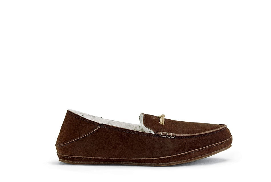 OluKai Pa'ani - Women's Comfort Slipper - Sheepskin - Dk Java / Dk Java - Profile main